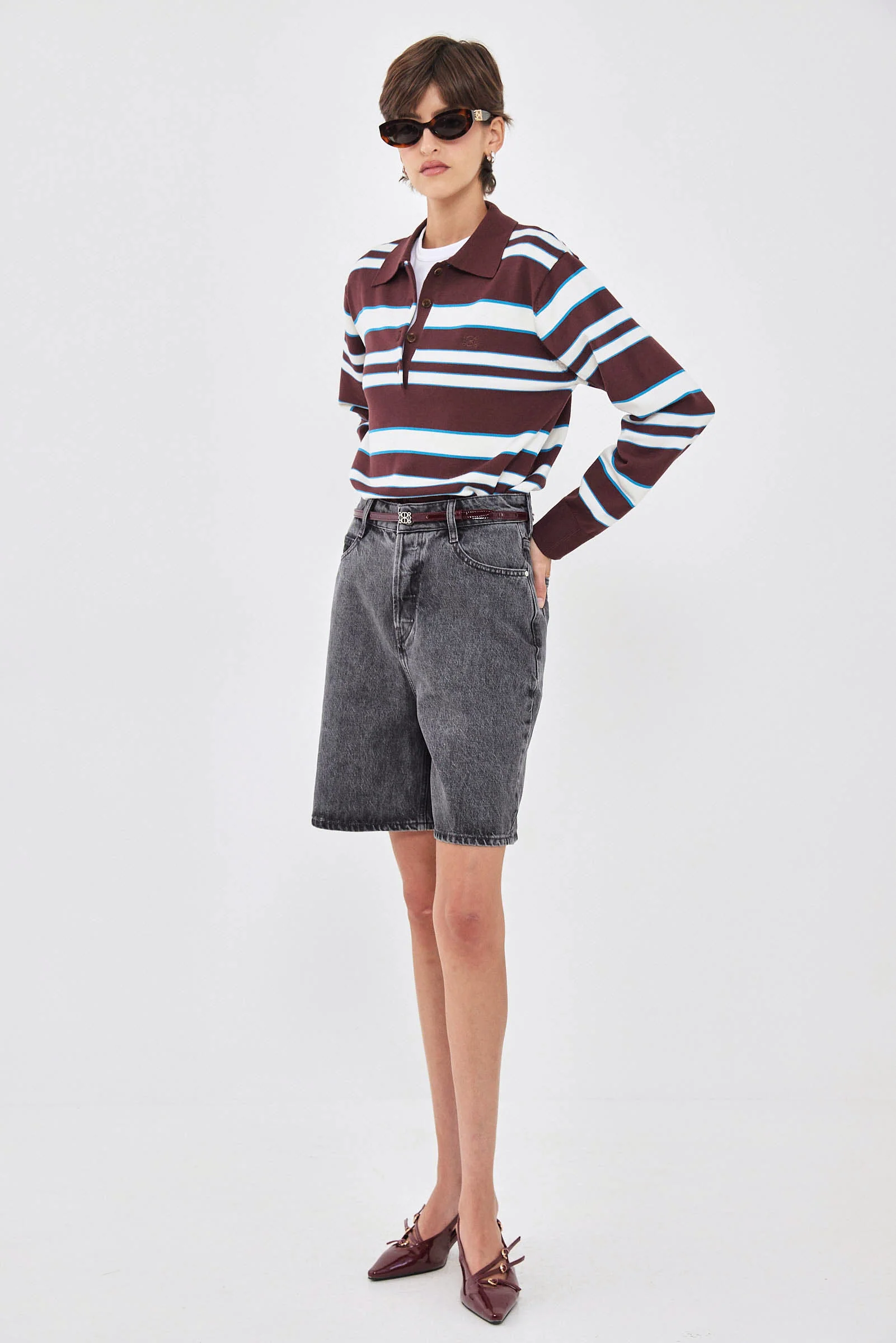 Long Sleeved Knitted Polo Shirt - Image 4