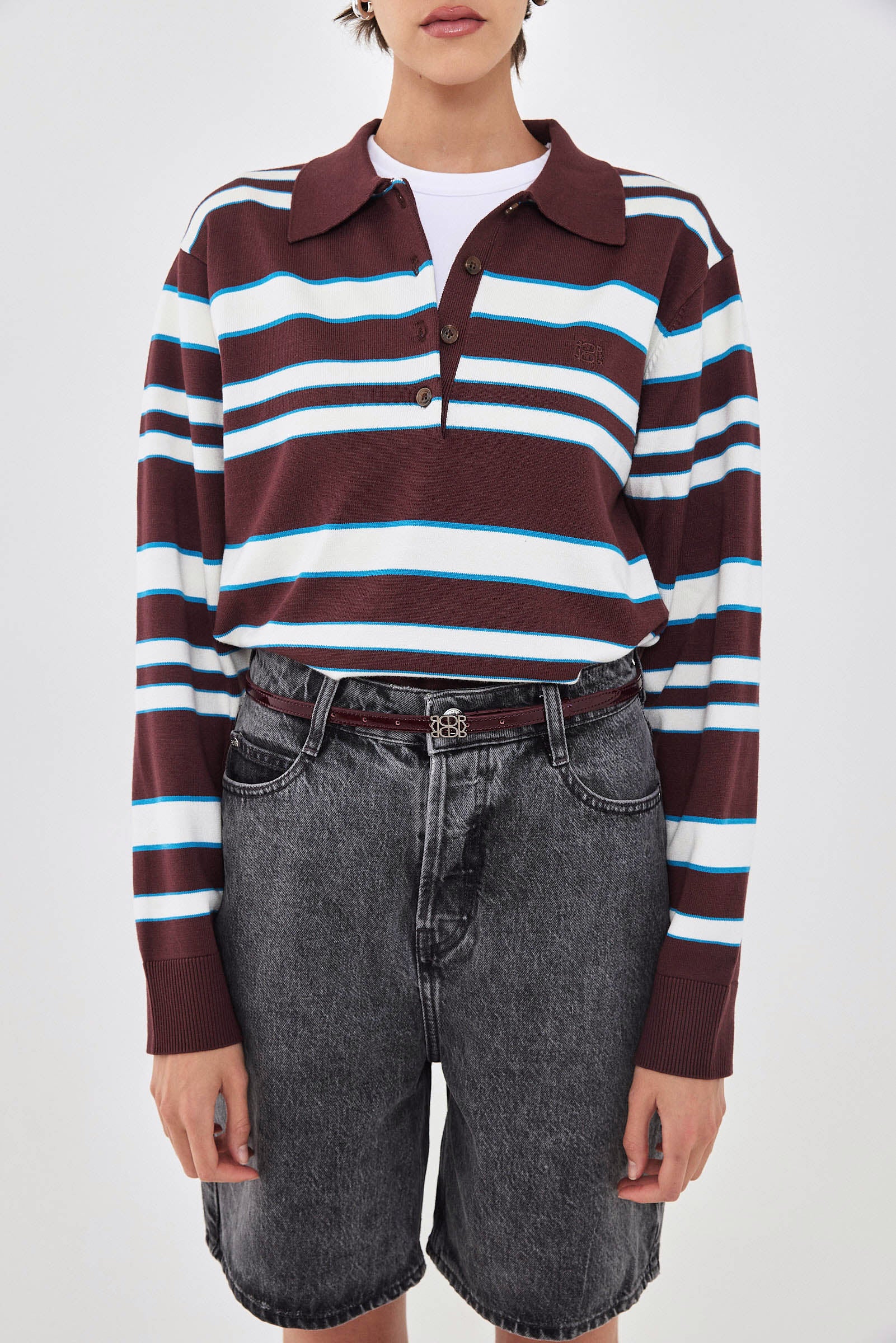 Long Sleeved Knitted Polo Shirt - Image 6