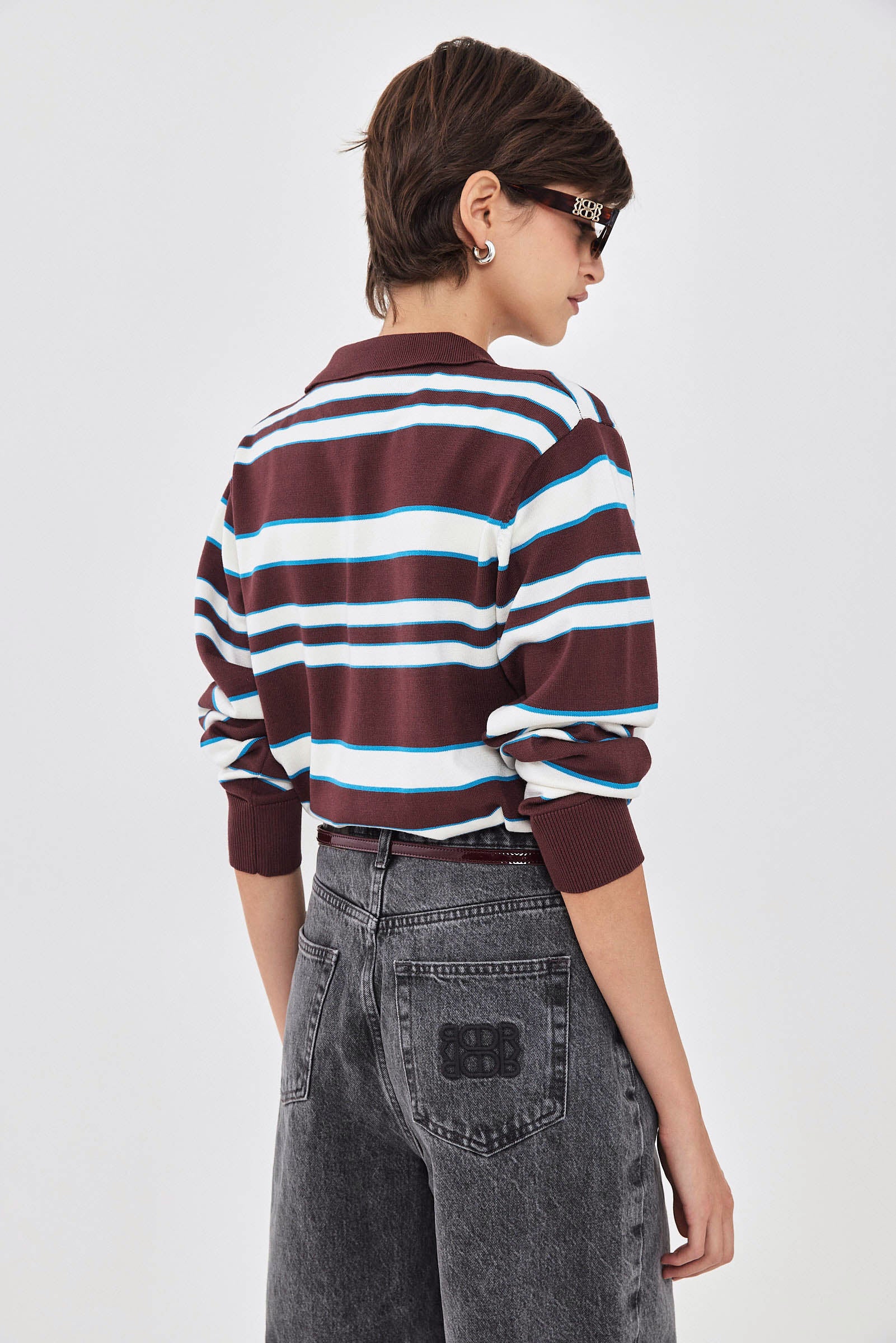 Long Sleeved Knitted Polo Shirt - Image 7