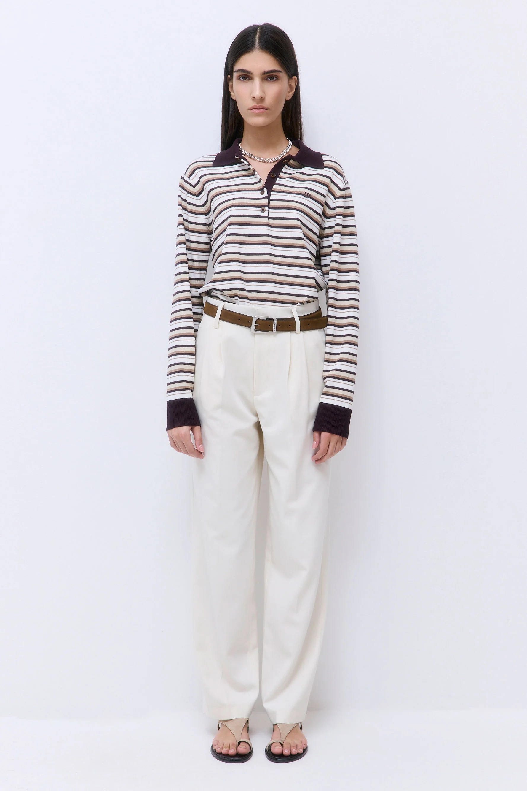 Long Sleeved Knitted Polo Shirt - Image 2