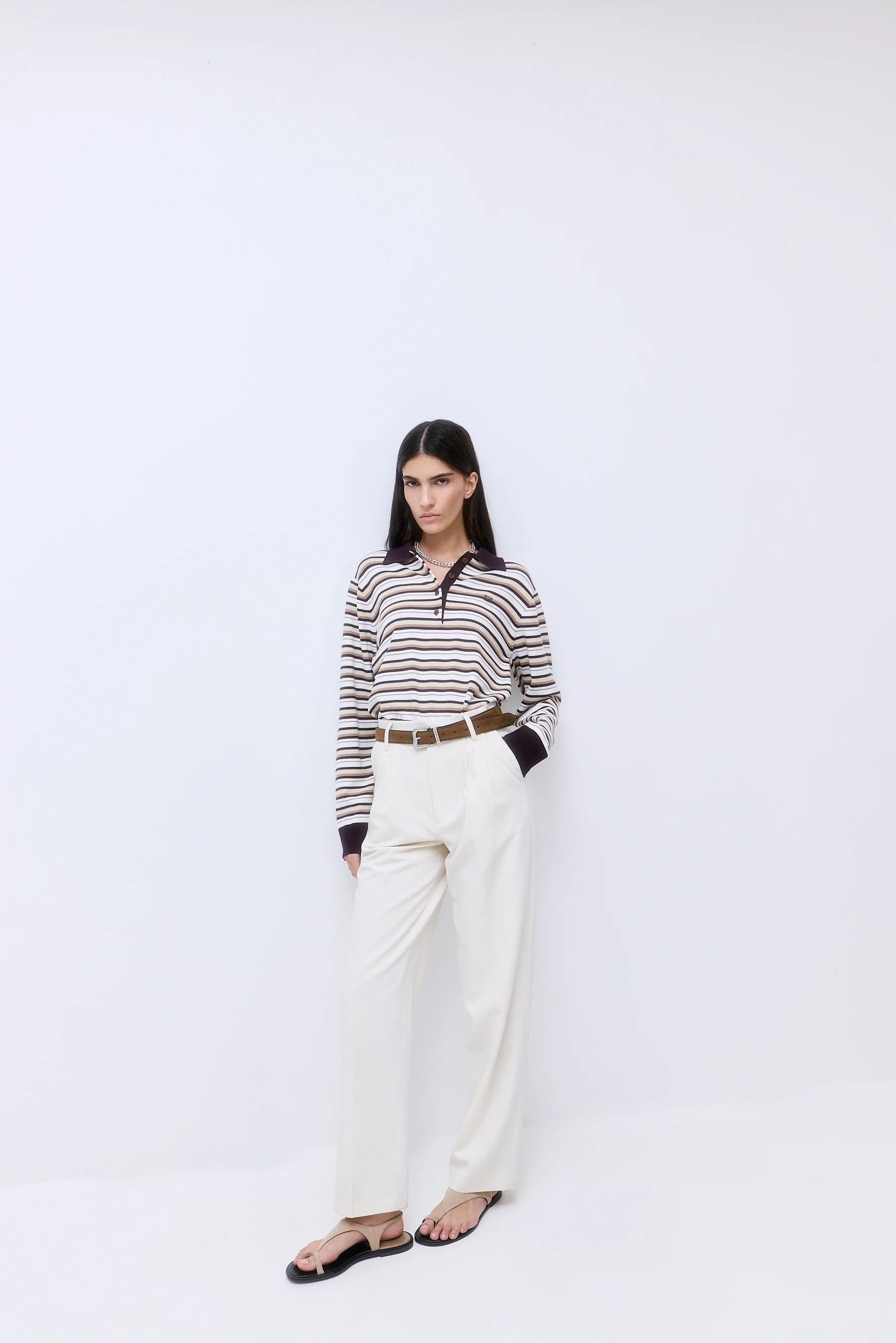 Long Sleeved Knitted Polo Shirt - Image 3