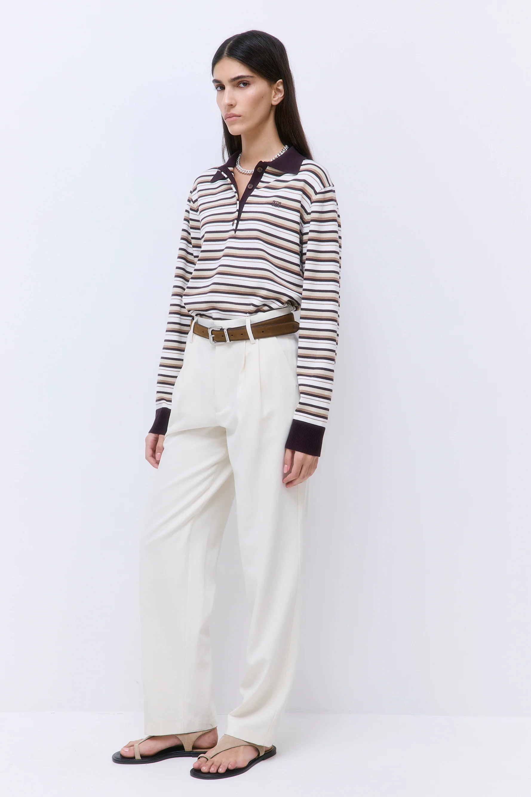 Long Sleeved Knitted Polo Shirt - Image 4
