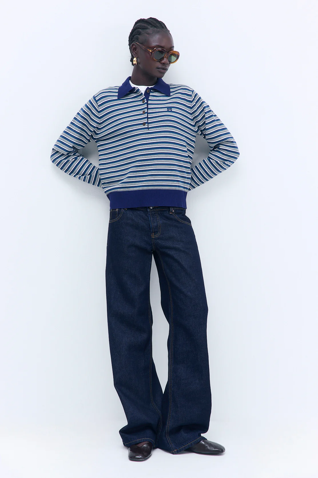 Long Sleeved Knitted Polo Shirt - Image 3