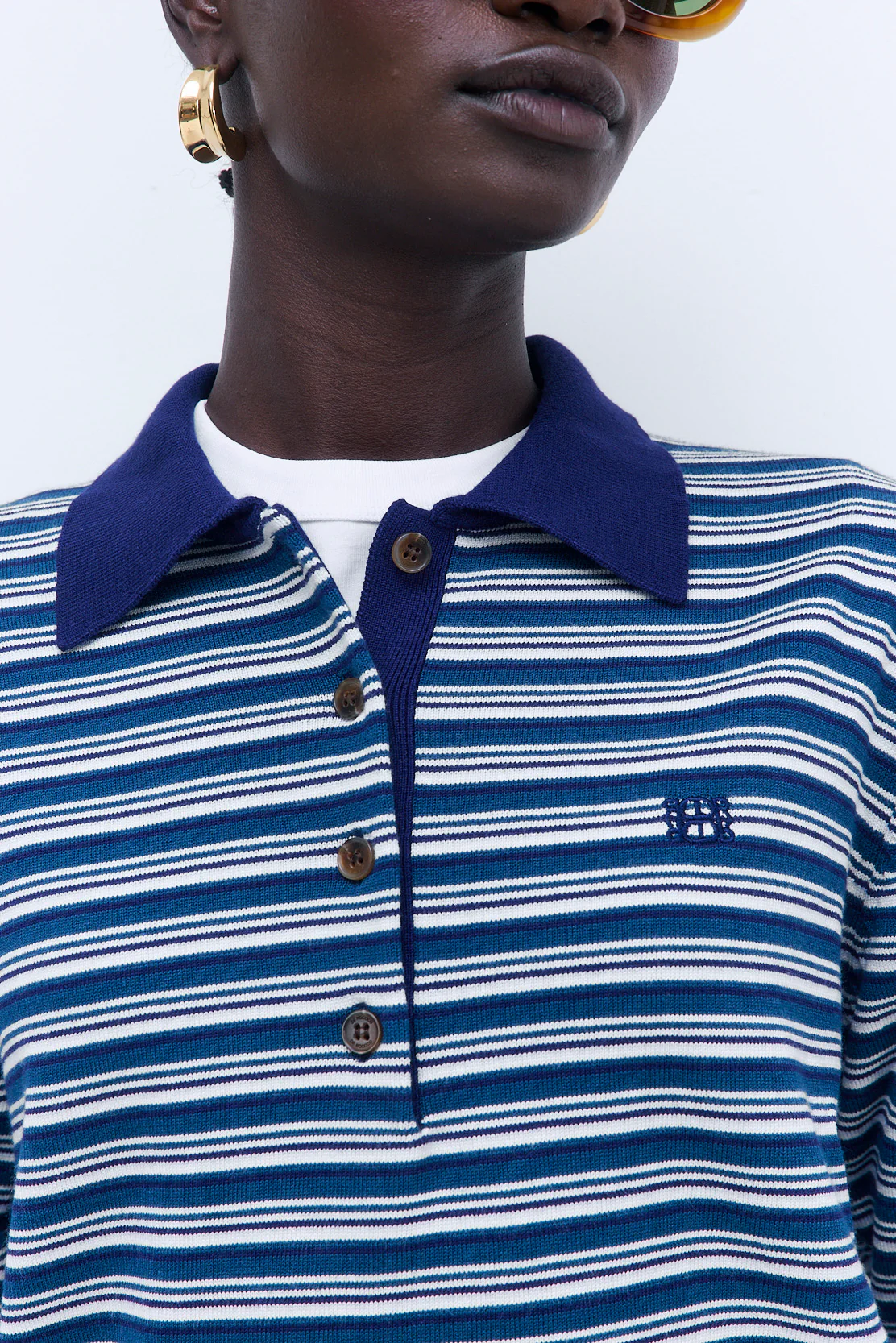 Long Sleeved Knitted Polo Shirt - Image 6