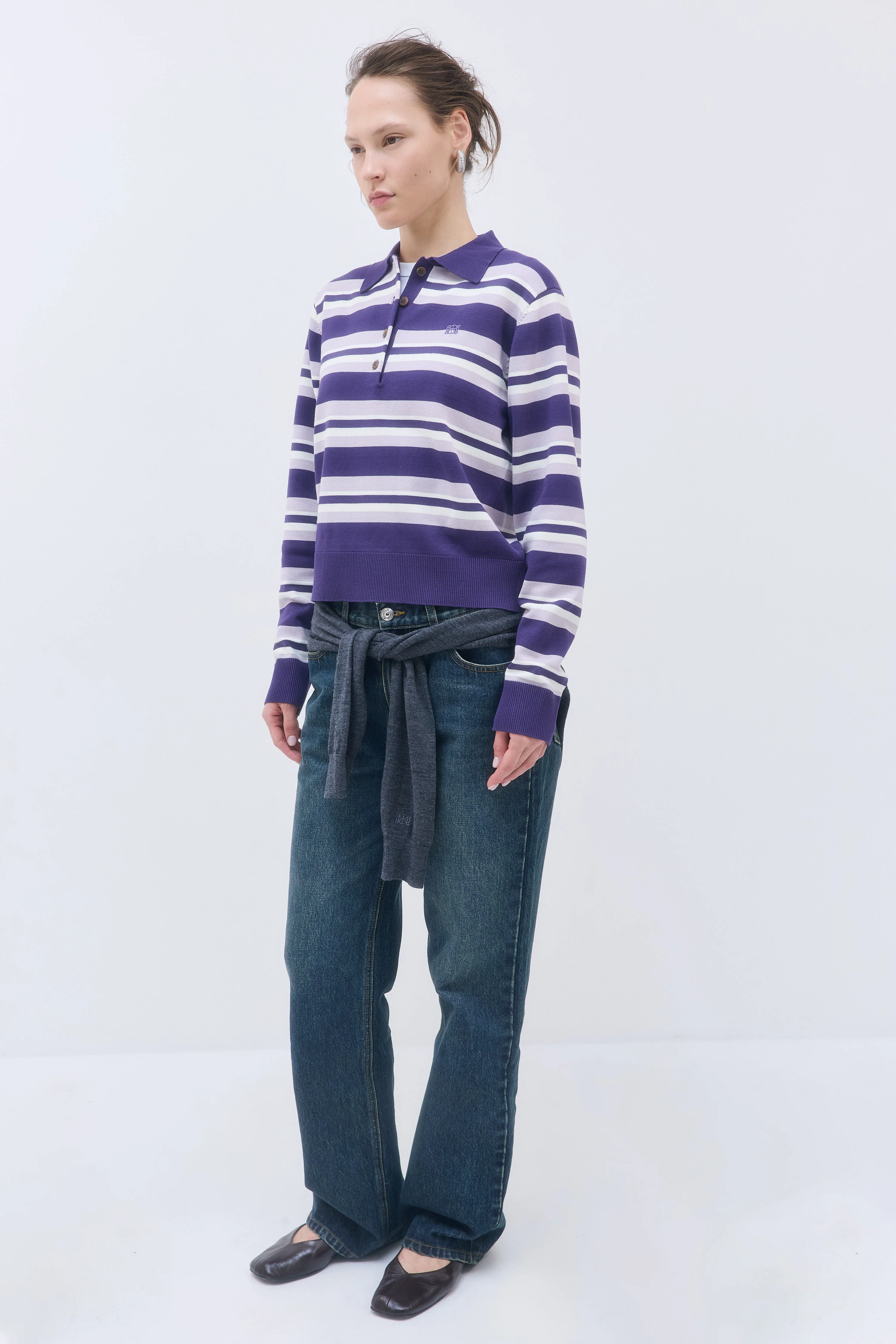 Long Sleeved Knitted Polo Shirt - Image 4