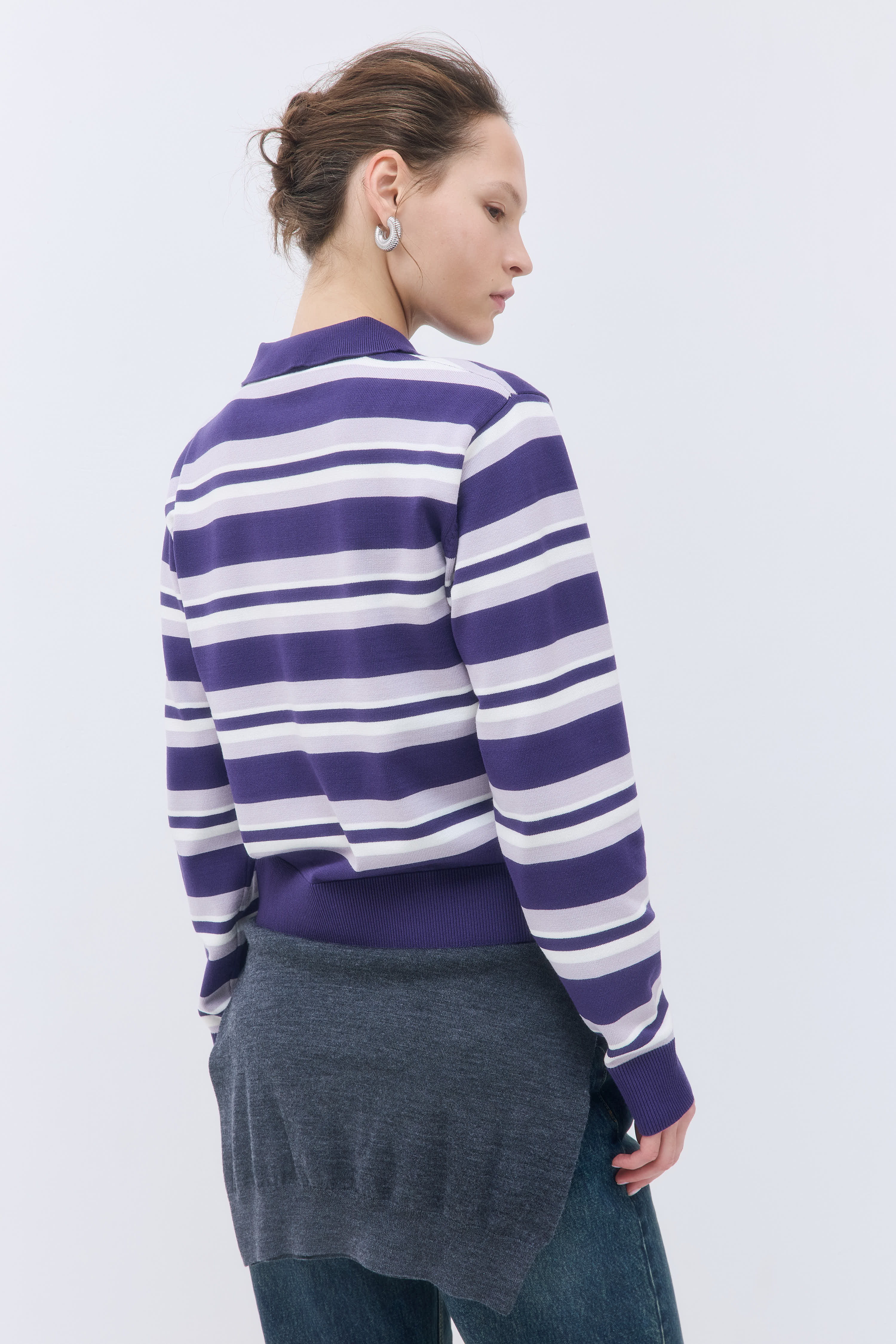 Long Sleeved Knitted Polo Shirt - Image 5