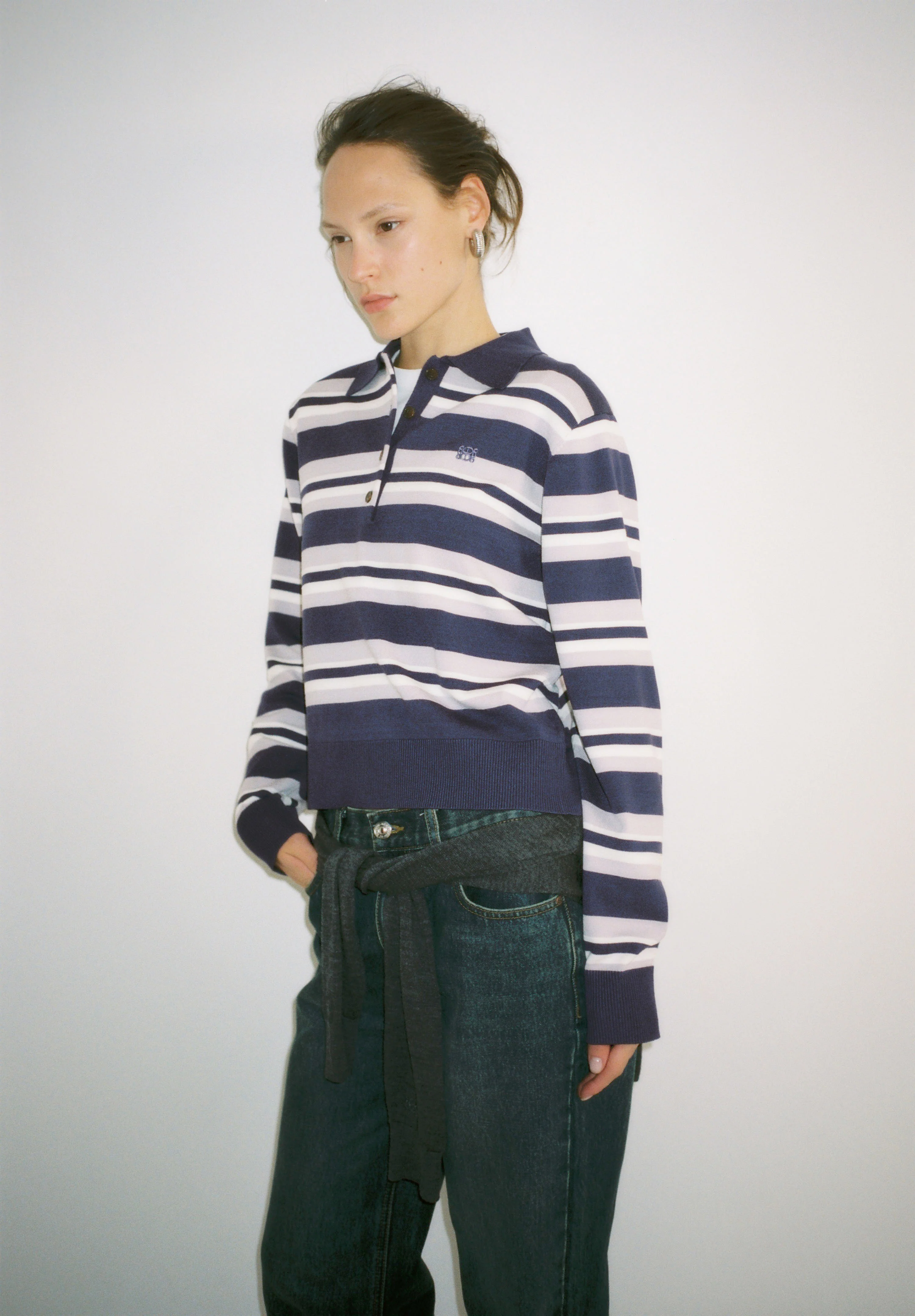 Long Sleeved Knitted Polo Shirt - Image 7