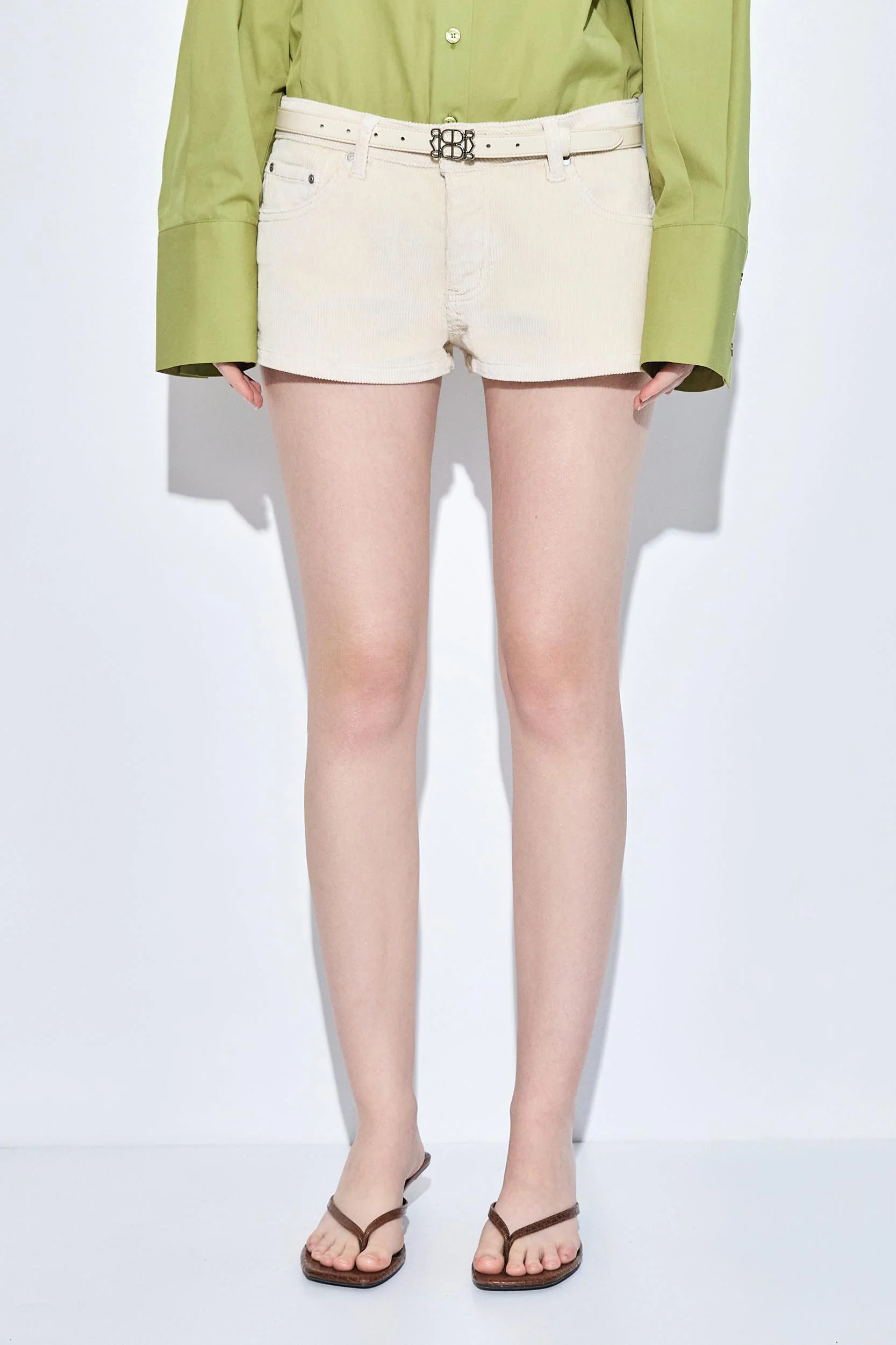 Low Rise Micro Mini Corduroy Shorts - Image 2