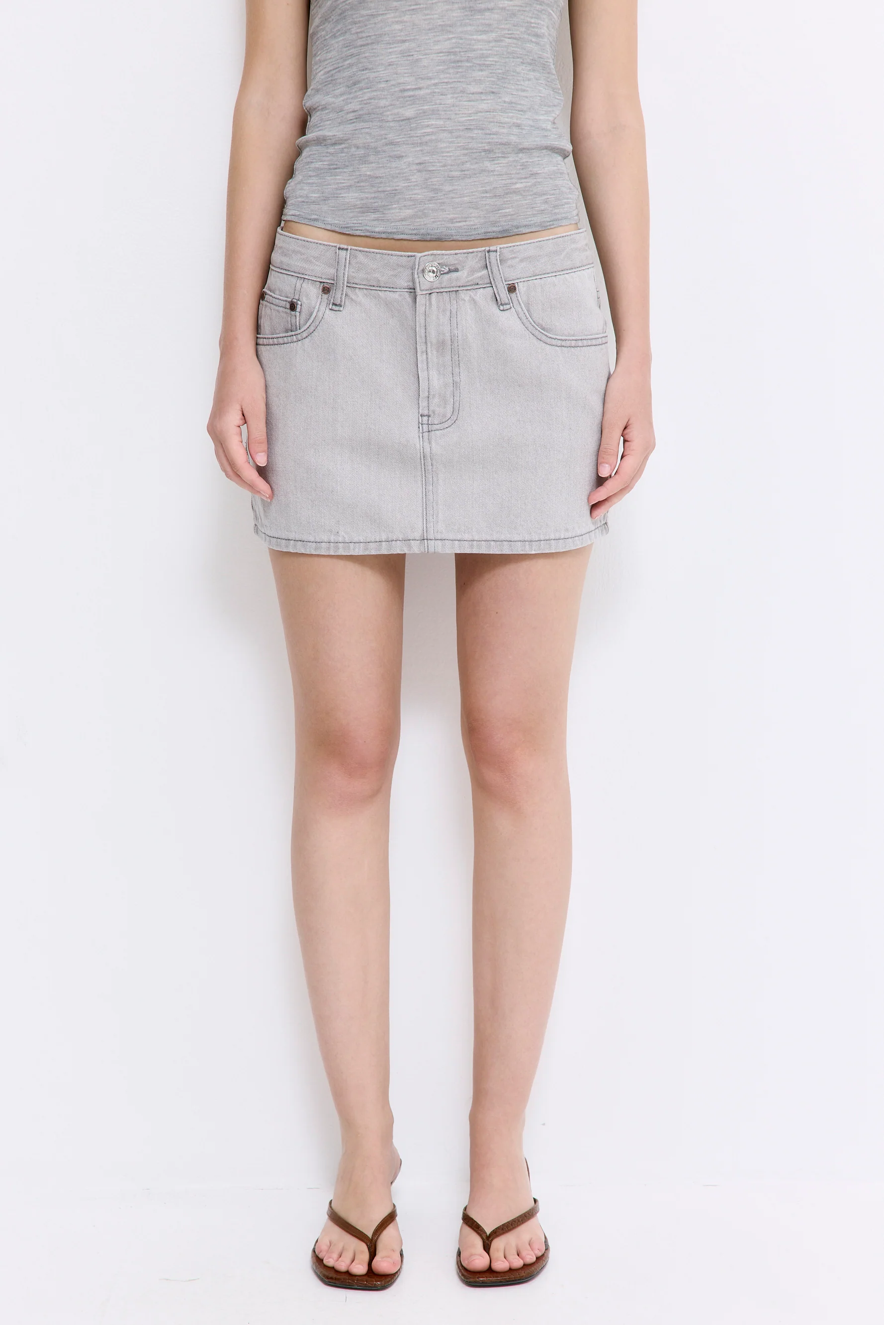 Low Rise Mini Denim Skirt - Image 2