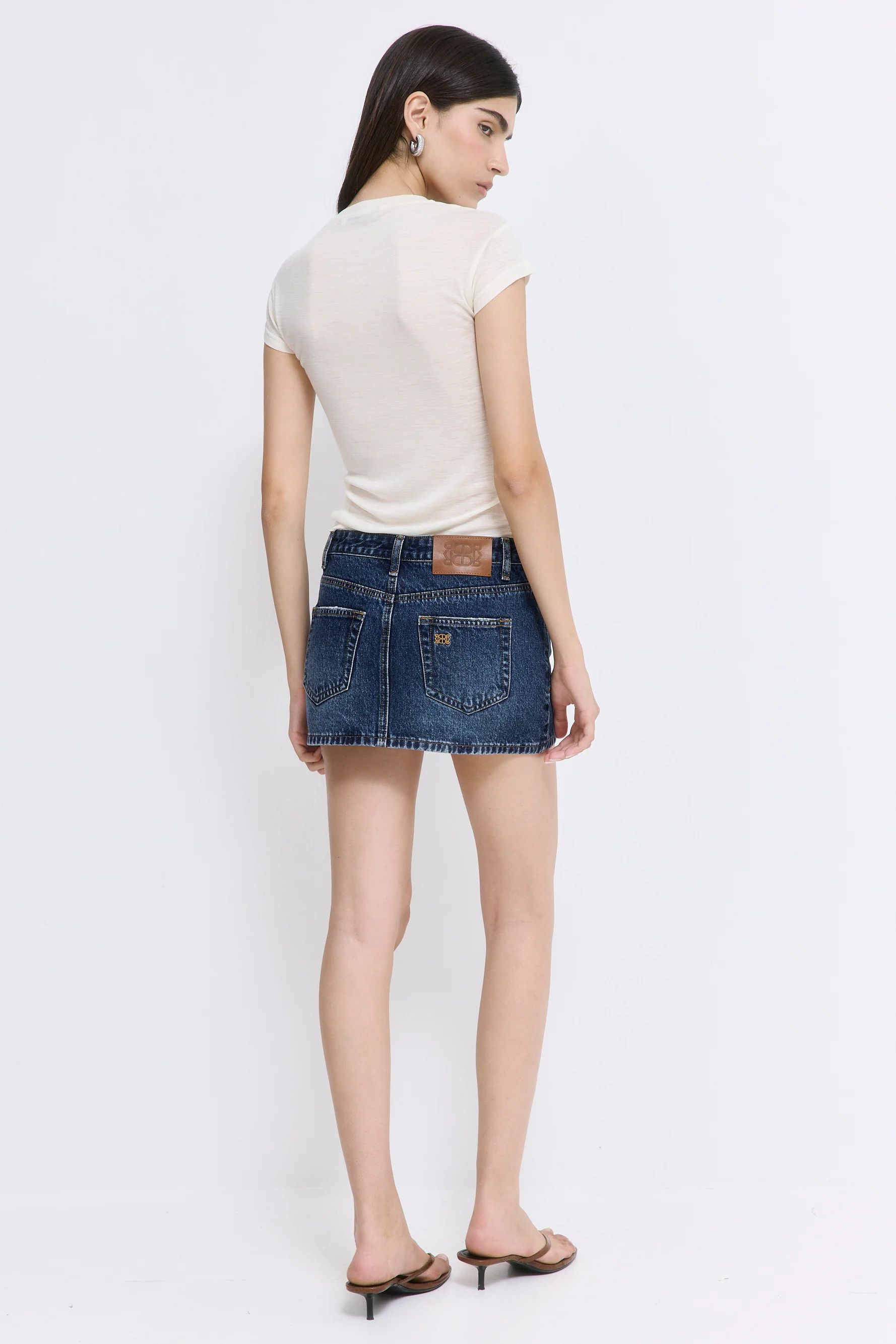Low Rise Mini Denim Skirt - Image 5