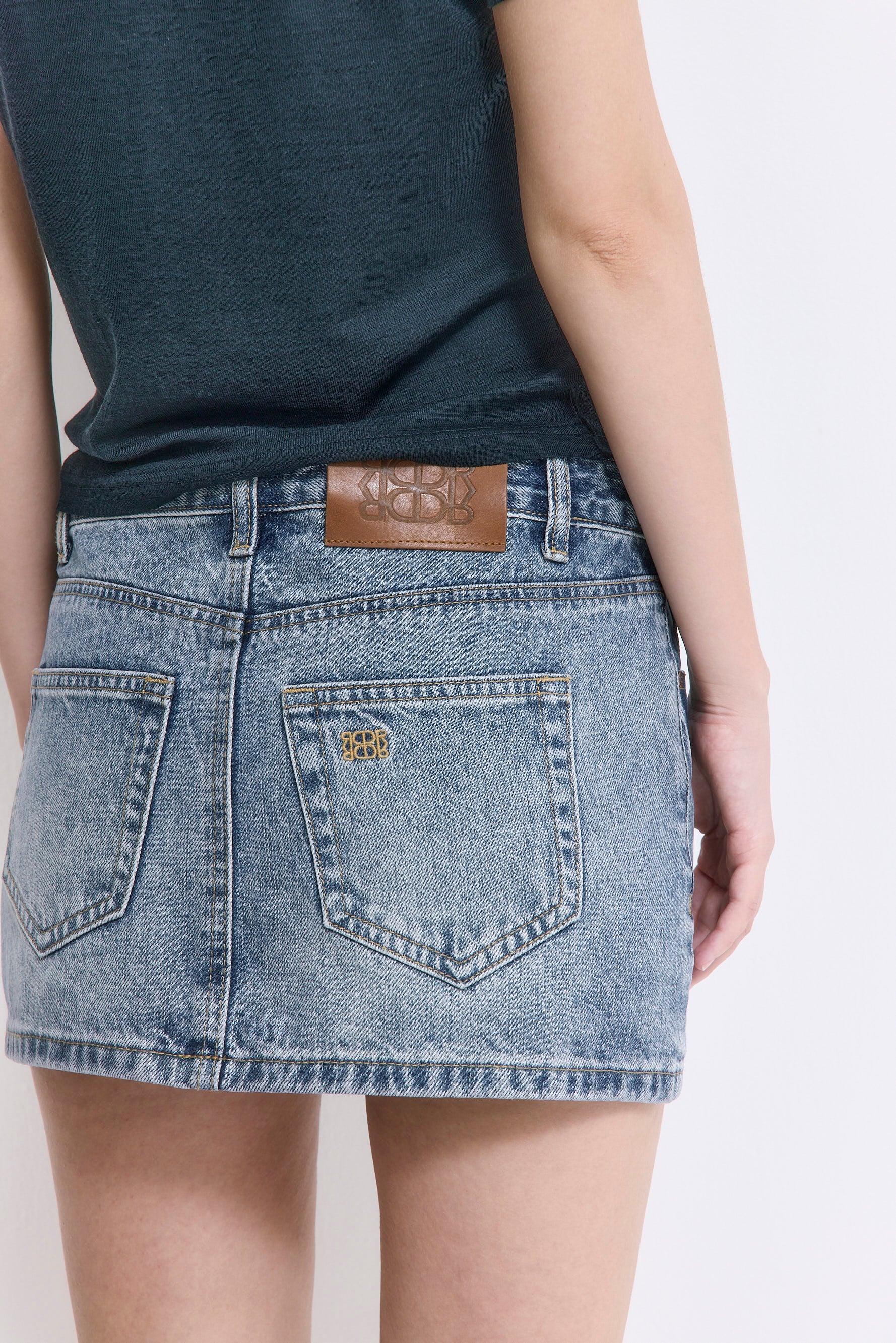 Low Rise Mini Denim Skirt - Image 6