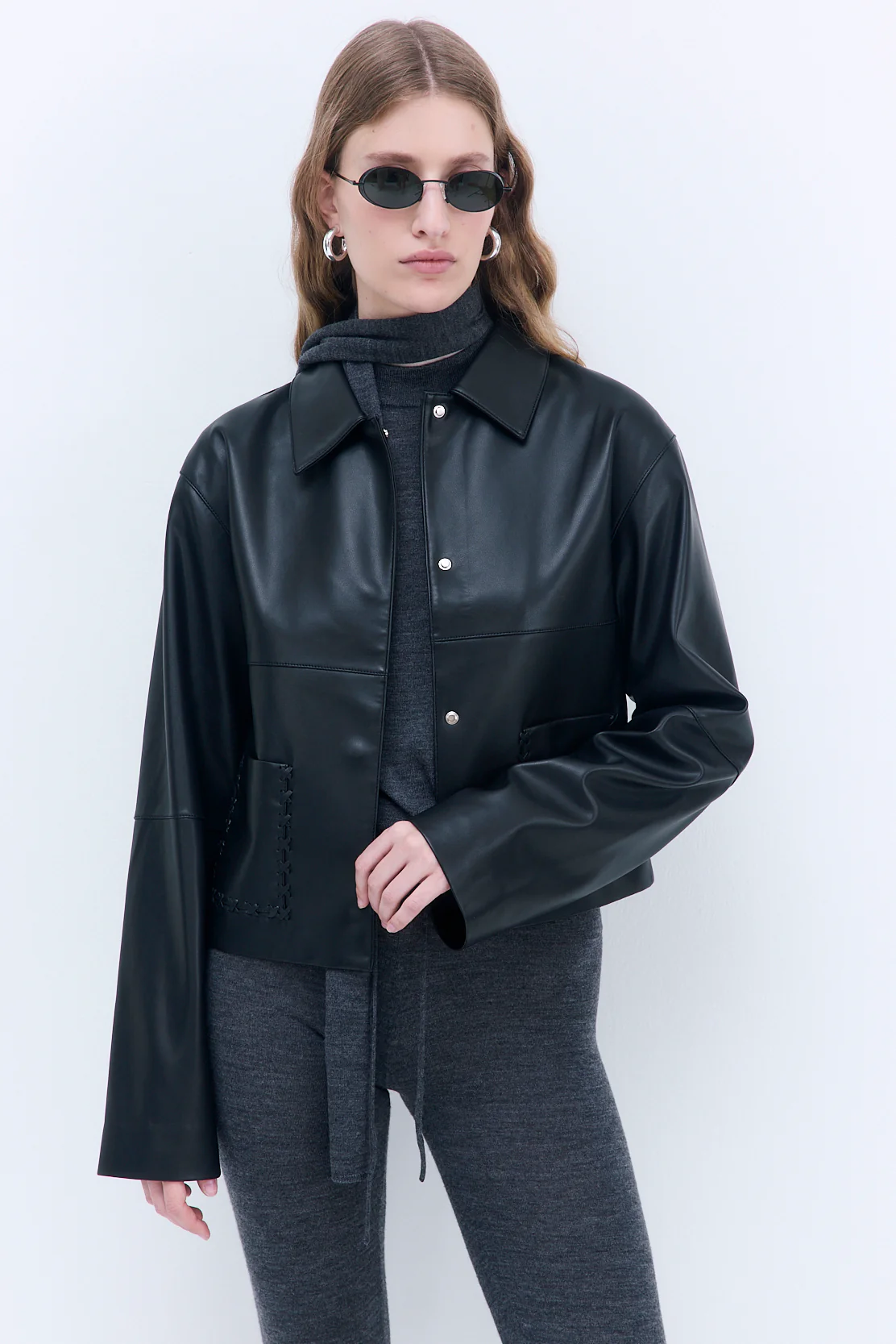 Merino Wool Skinny Scarf - Image 3