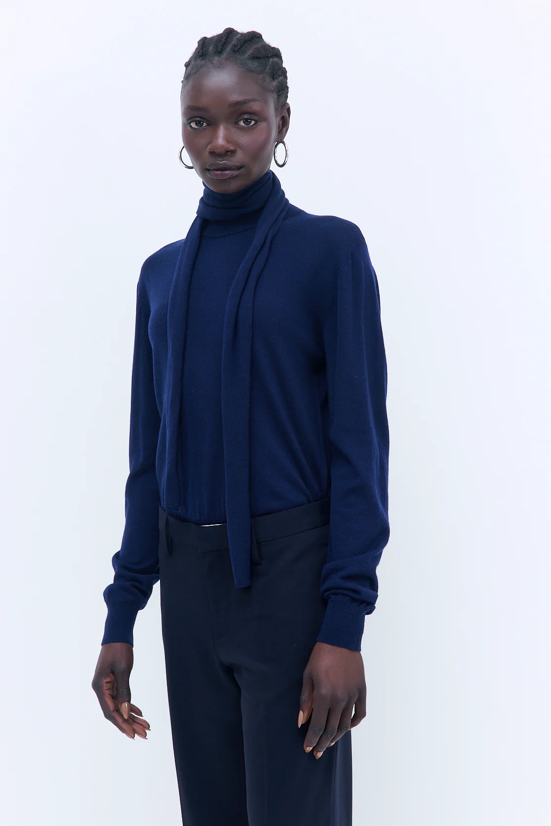 Merino Wool Skinny Scarf - Image 3