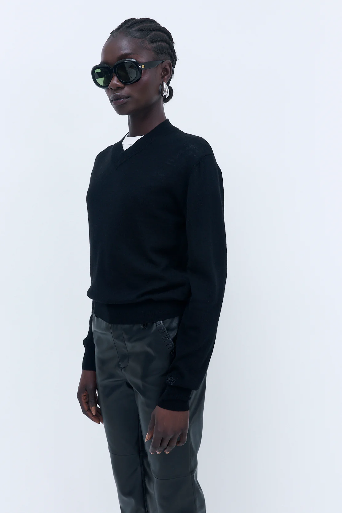 Merino Wool V Neck Sweater - Image 4