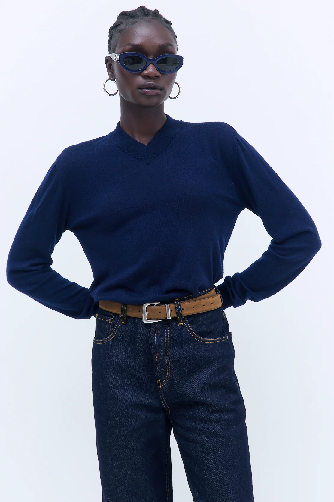 Merino Wool V Neck Sweater - Image 3