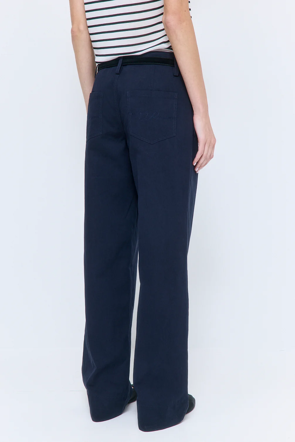 Mid Rise Cotton Pleat Pants - Image 5