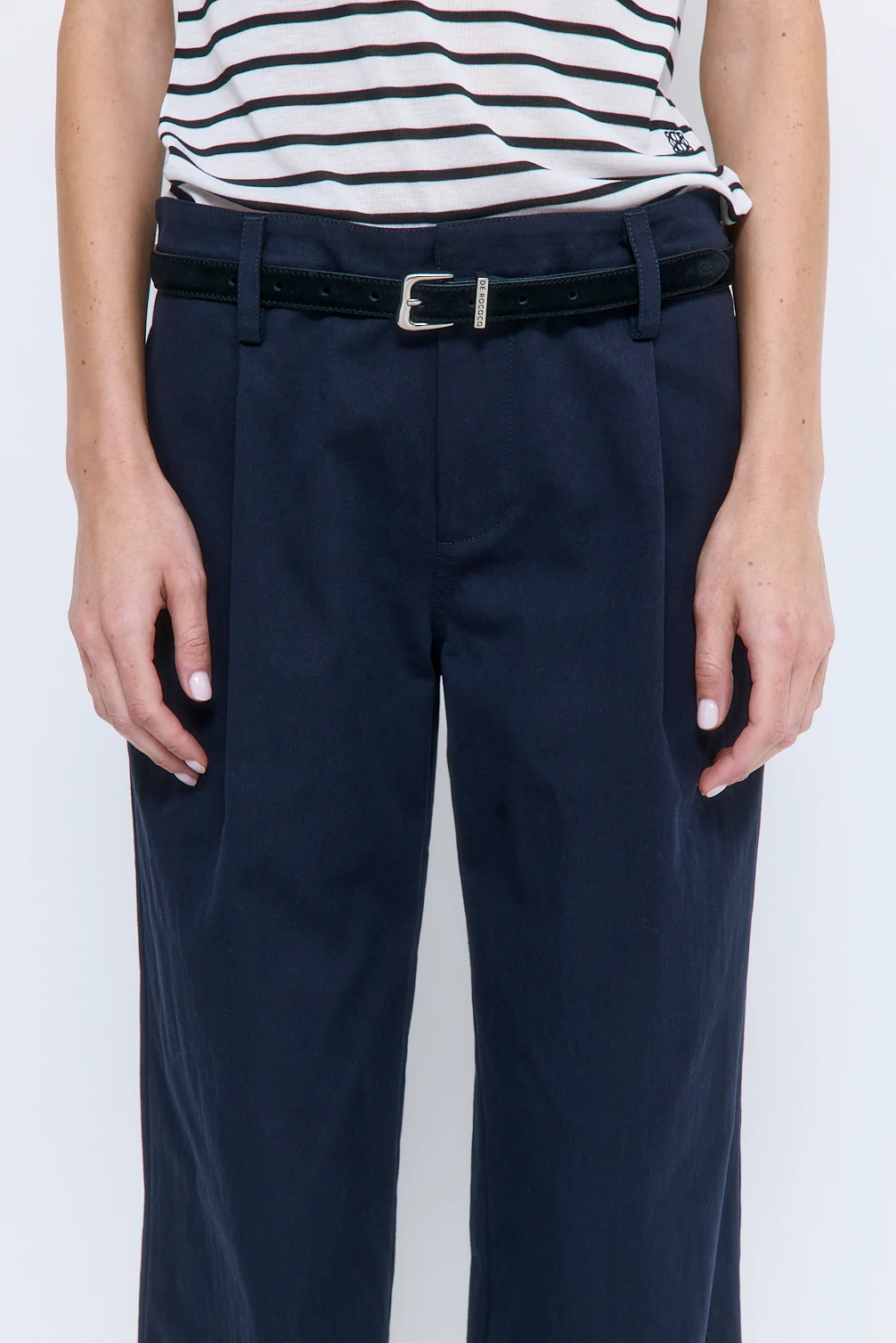 Mid Rise Cotton Pleat Pants - Image 6