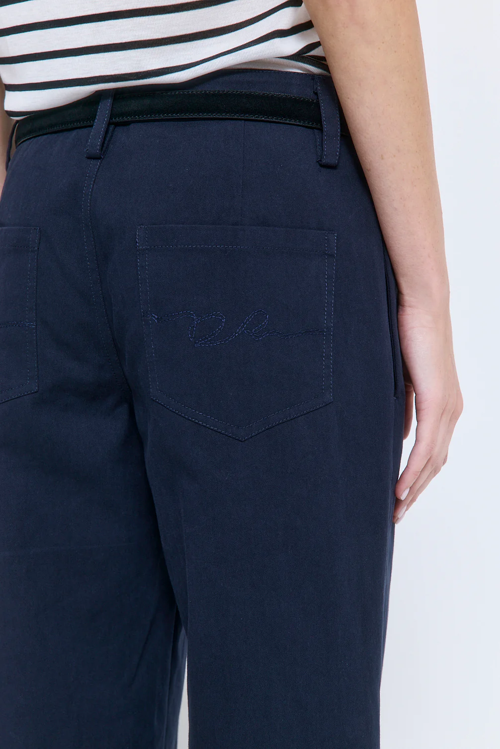 Mid Rise Cotton Pleat Pants - Image 7