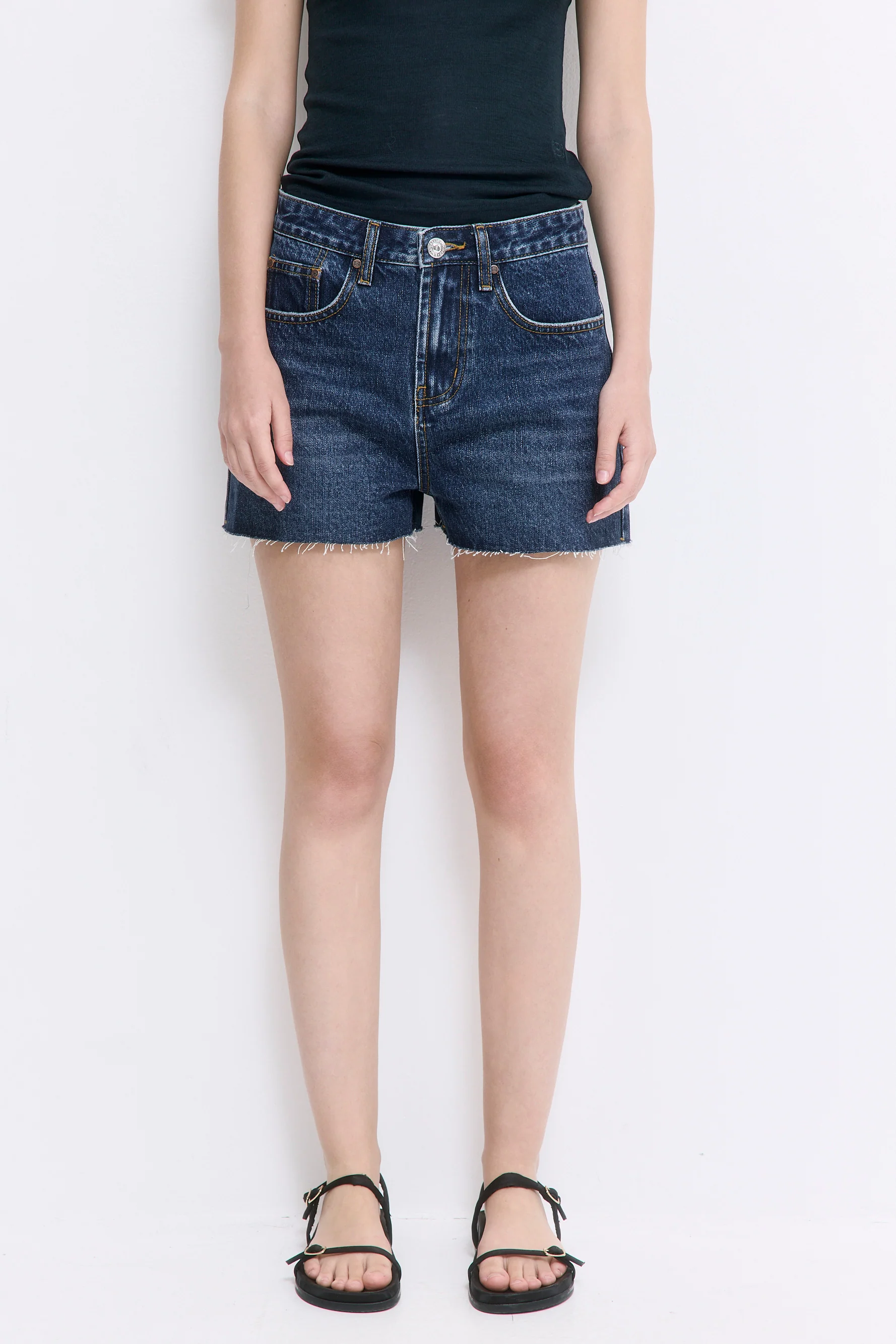Mid Rise Denim Shorts - Image 2