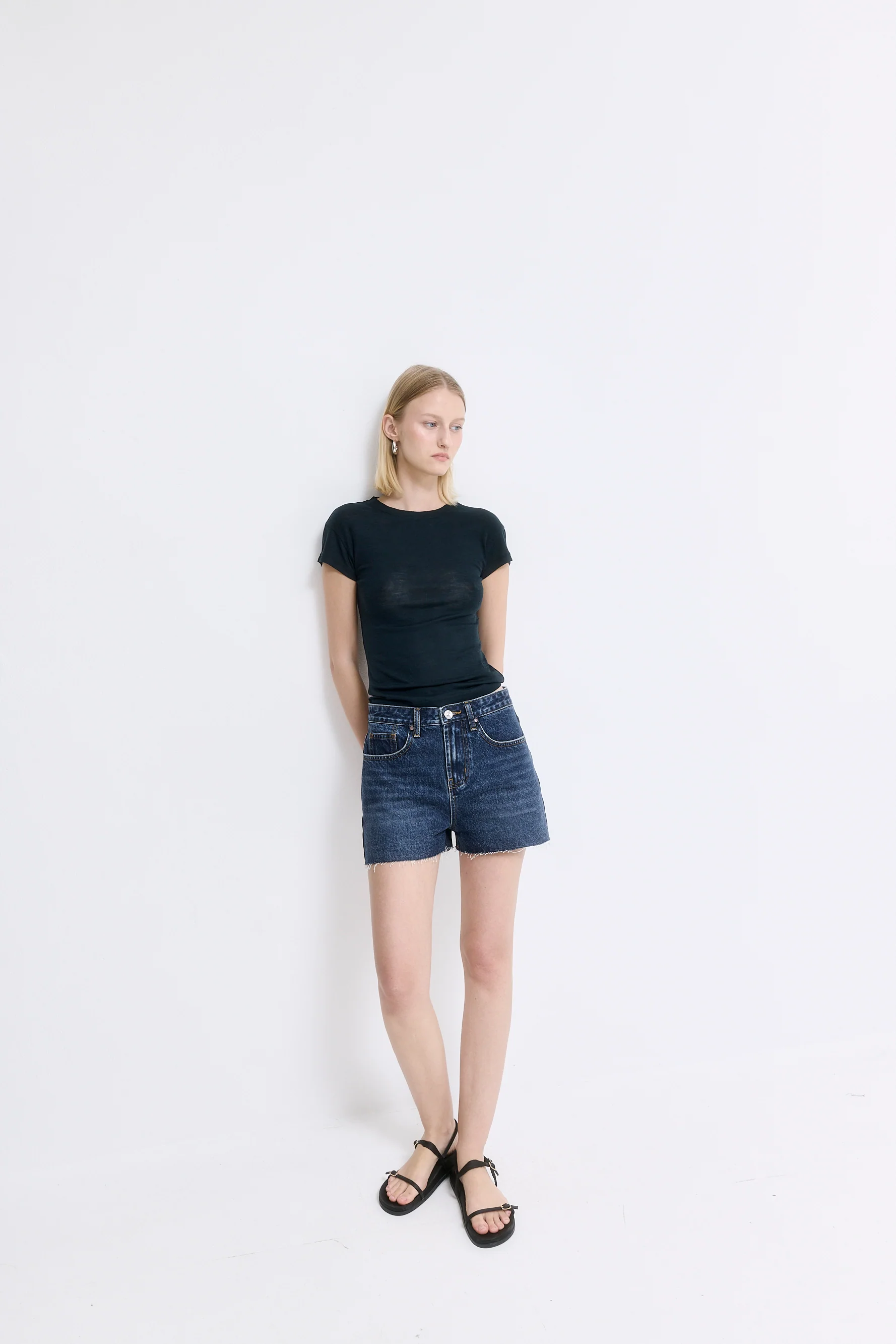 Mid Rise Denim Shorts - Image 3