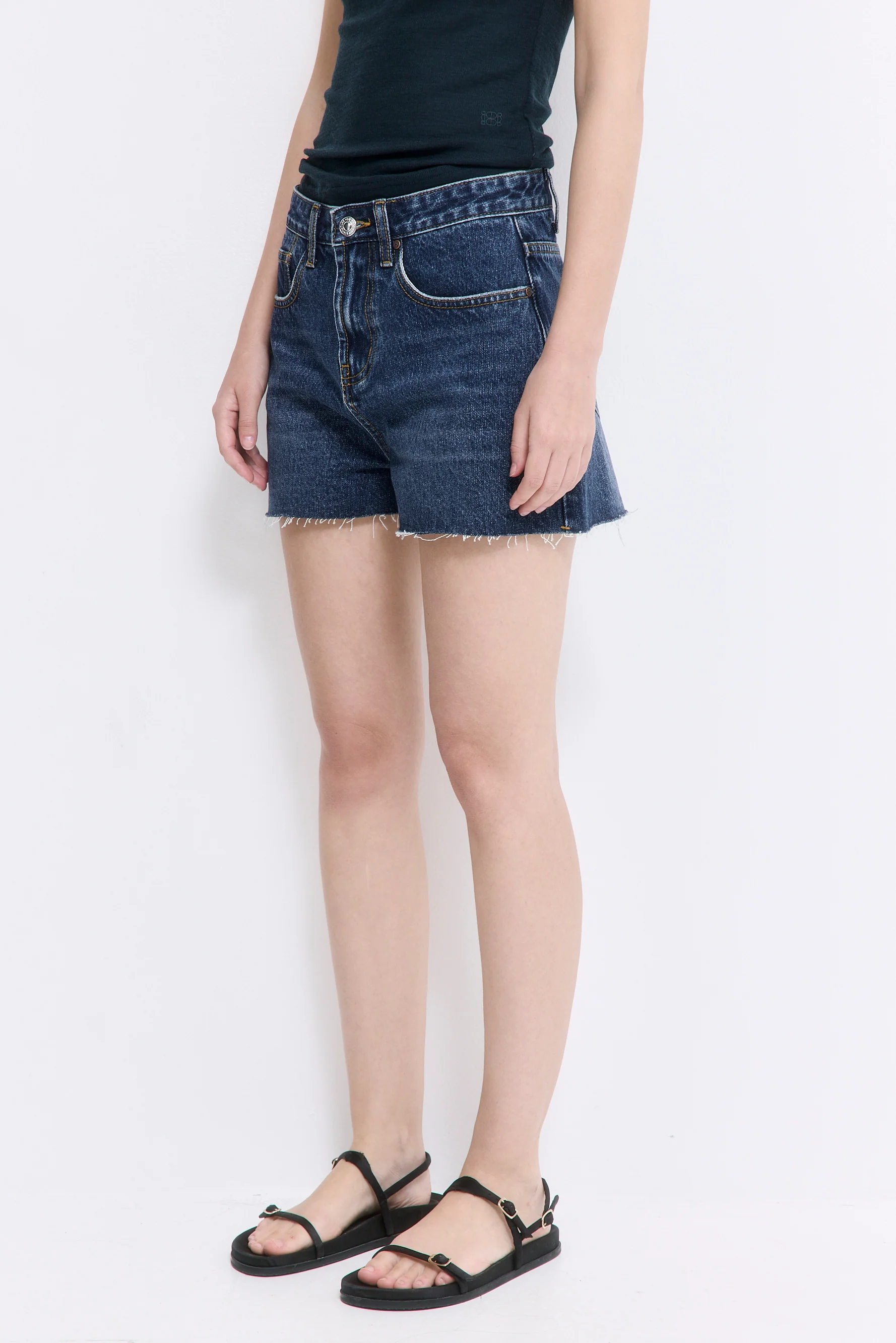 Mid Rise Denim Shorts - Image 4