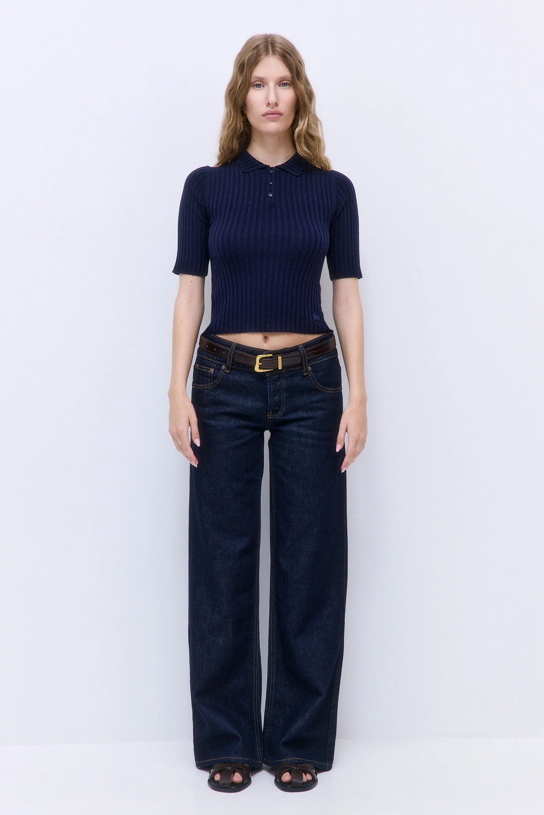 Mid Sleeved Rib Polo - Image 2