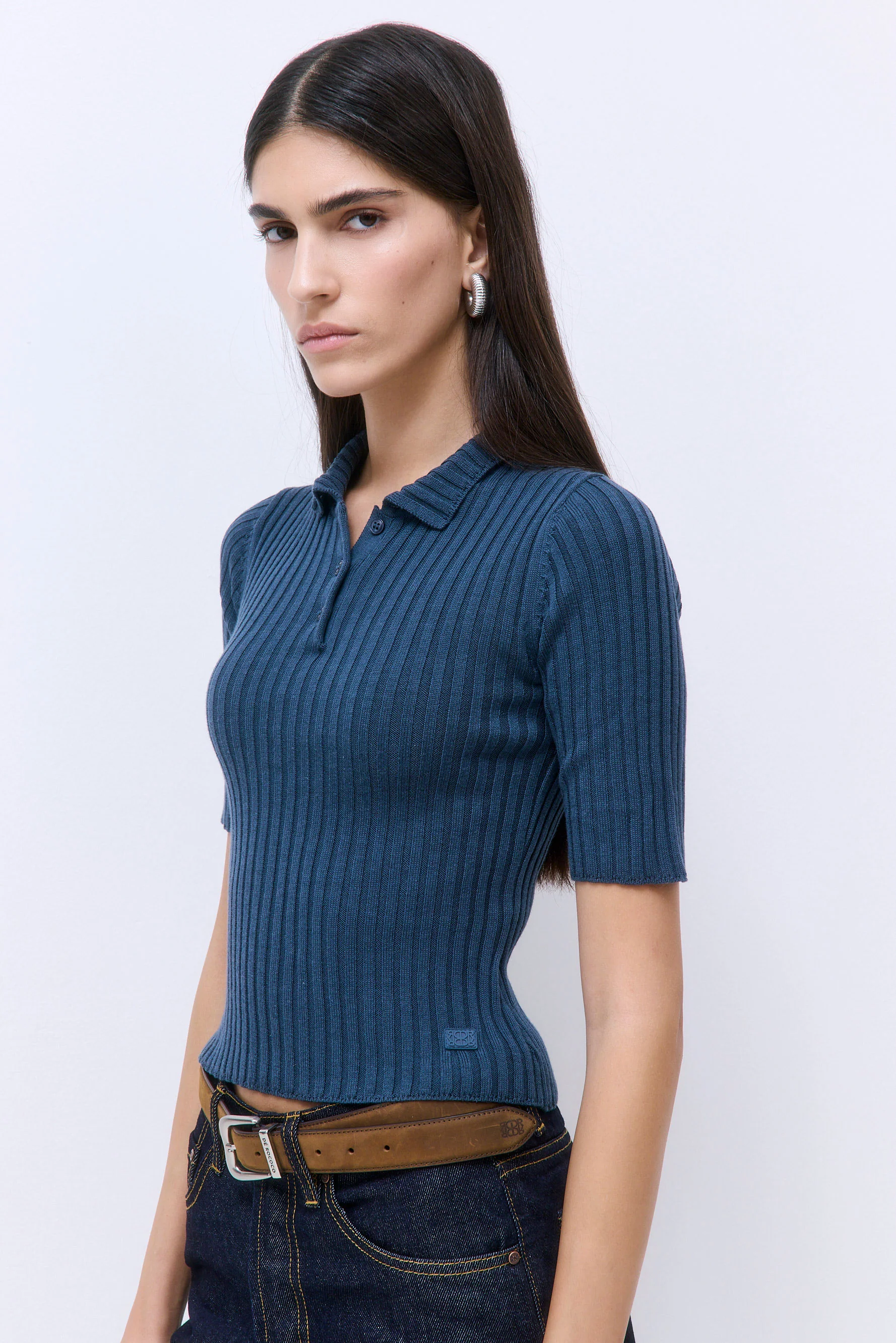 Mid Sleeved Rib Polo - Image 3