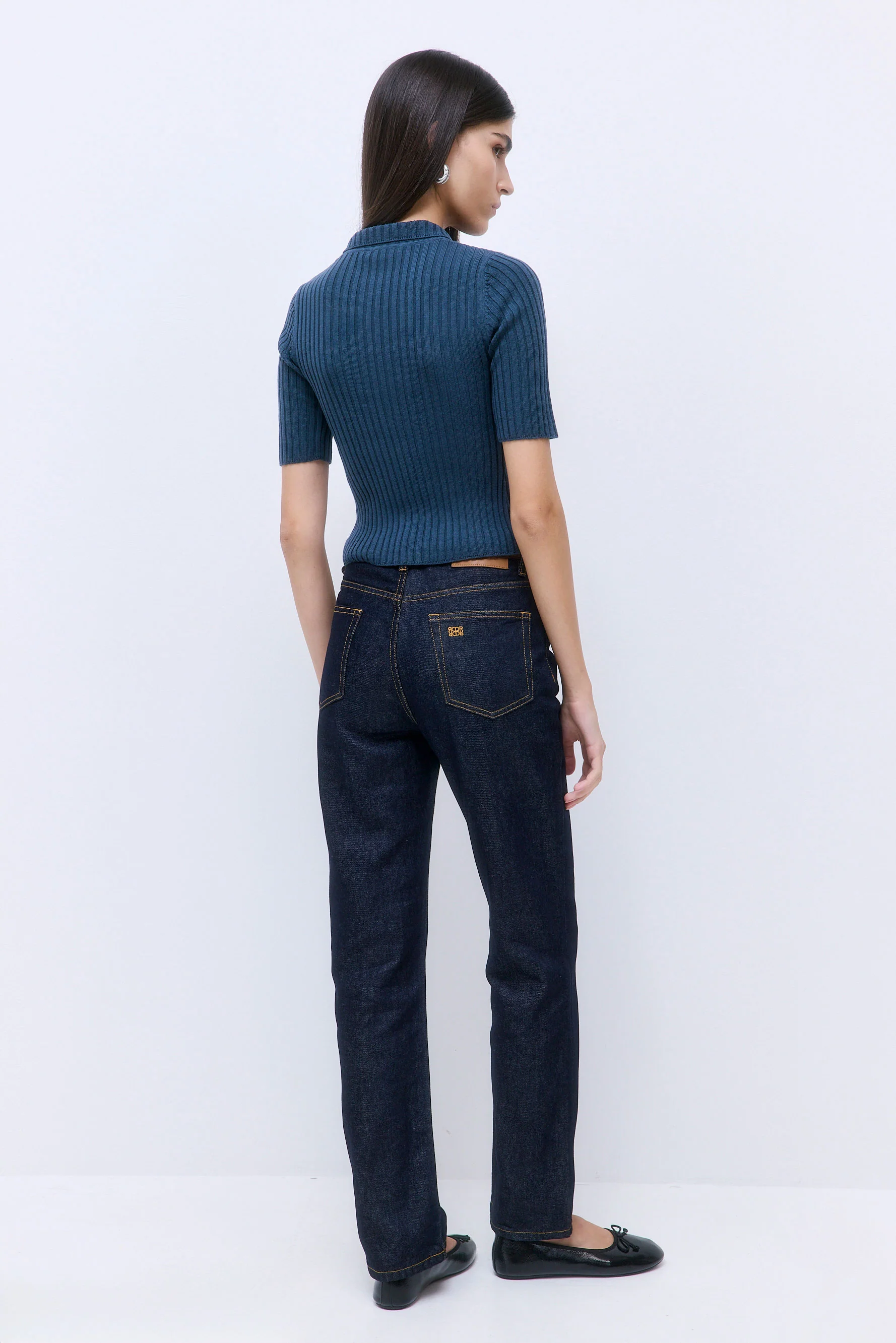 Mid Sleeved Rib Polo - Image 4