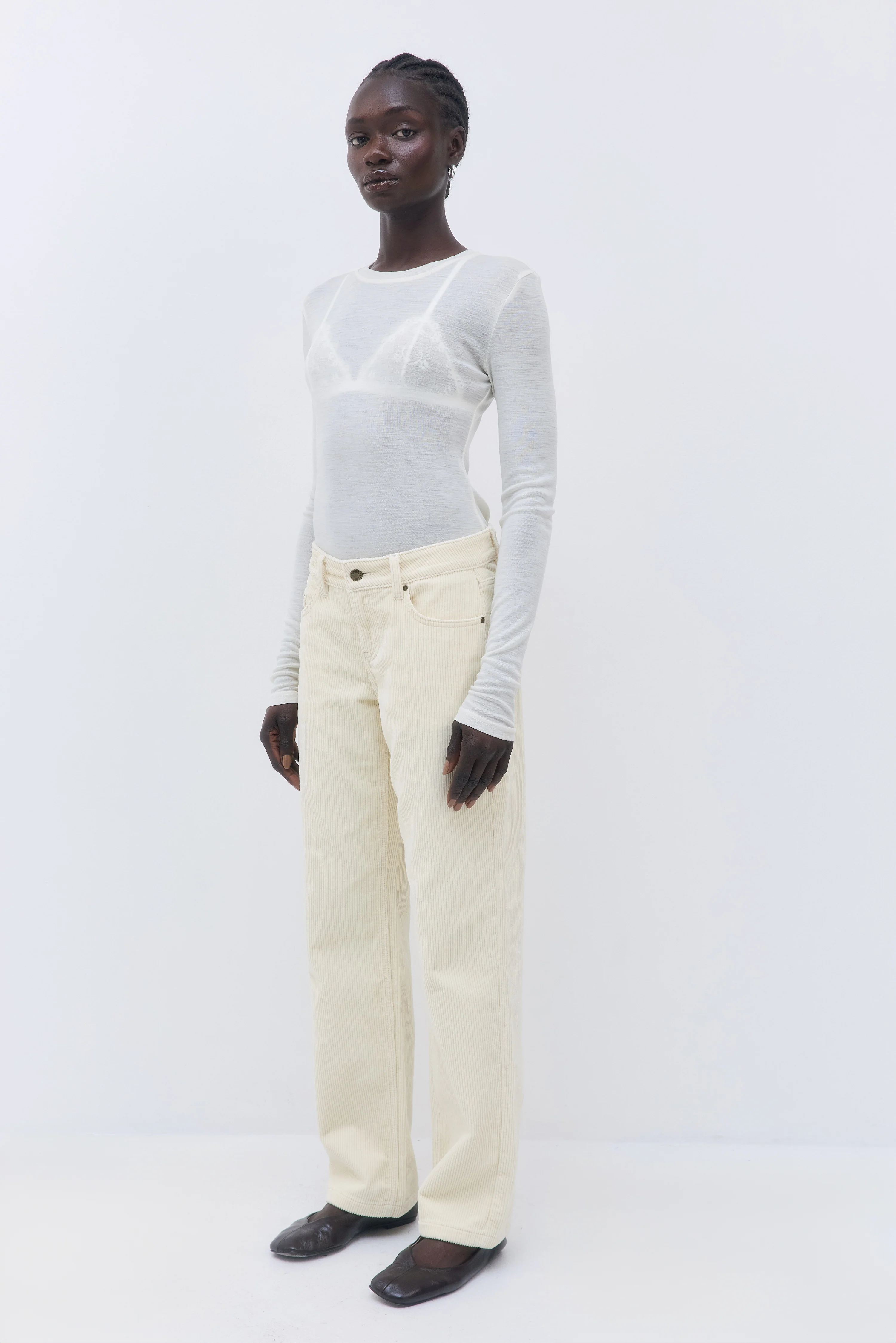 Mid Waist Corduroy Pants - Image 4