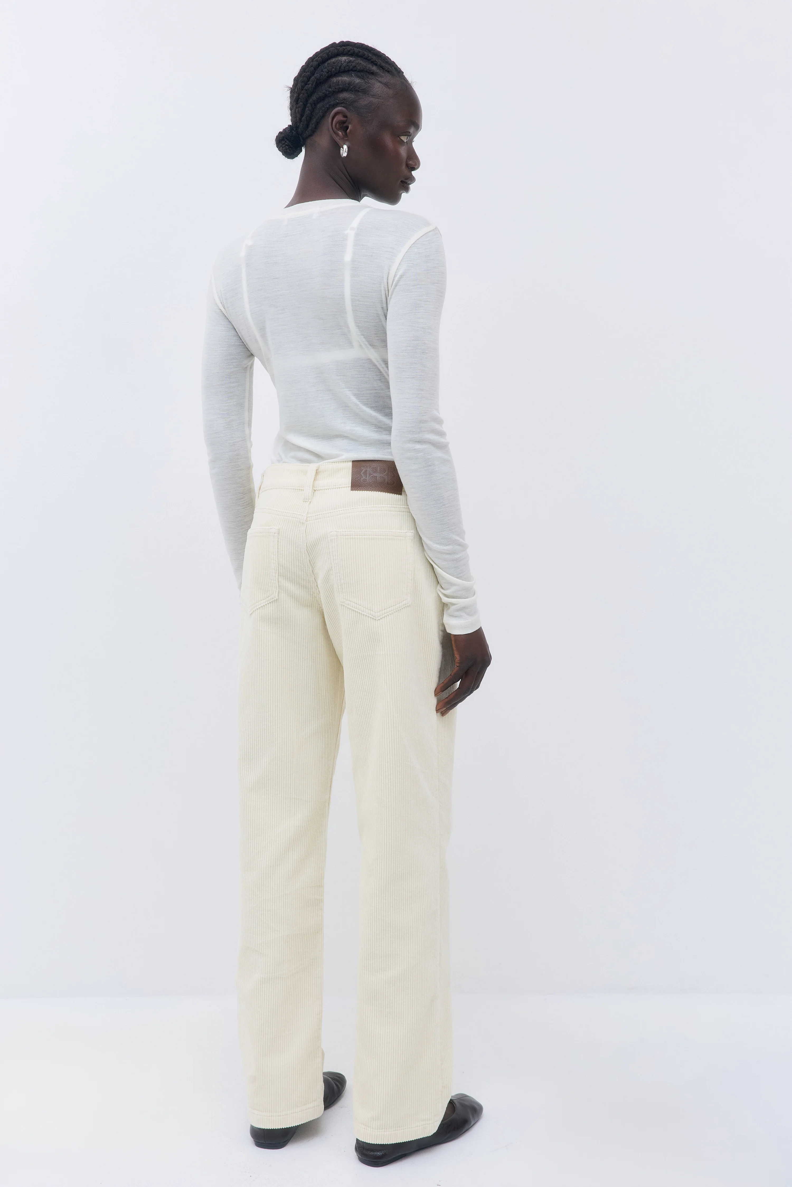 Mid Waist Corduroy Pants - Image 5