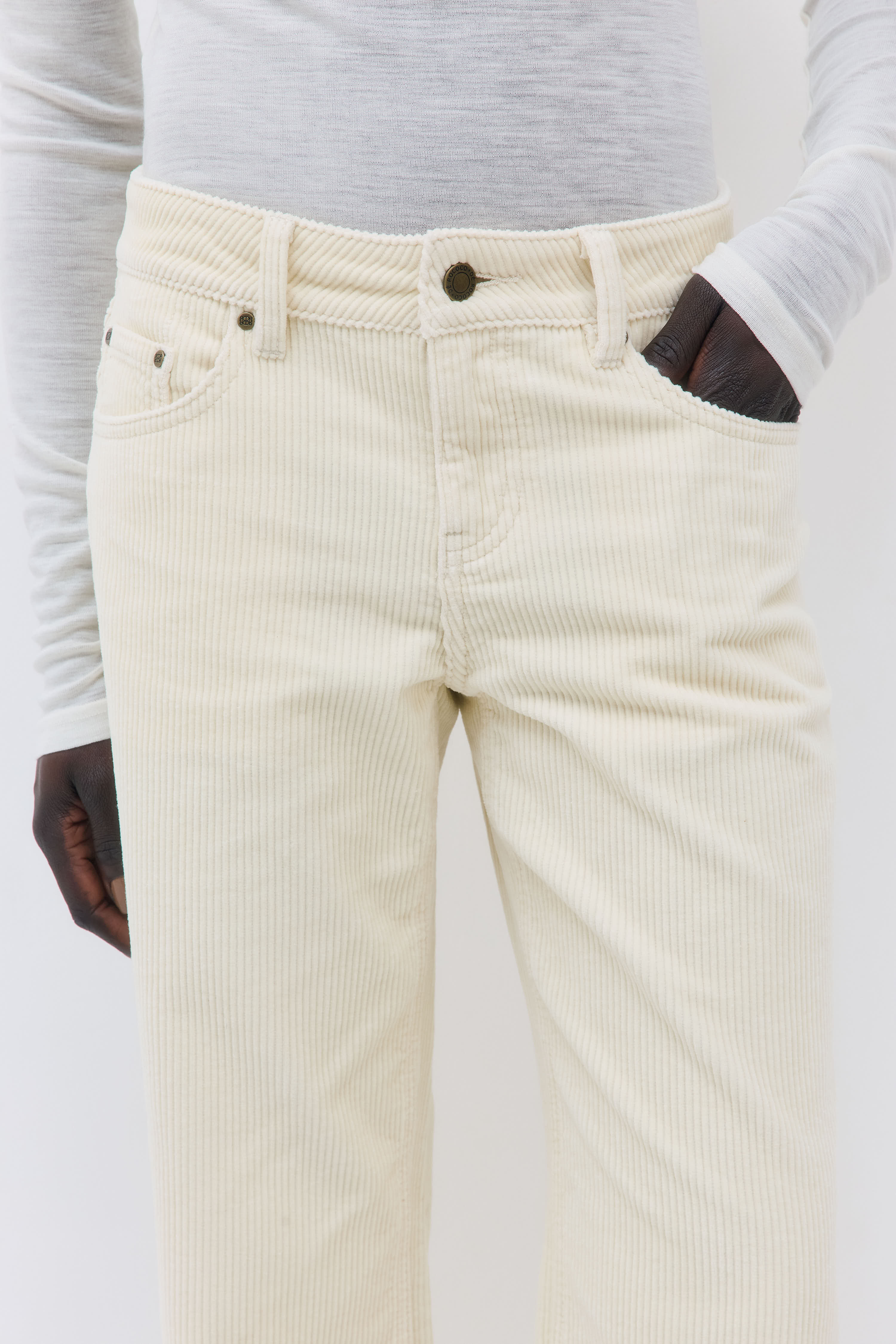 Mid Waist Corduroy Pants - Image 6