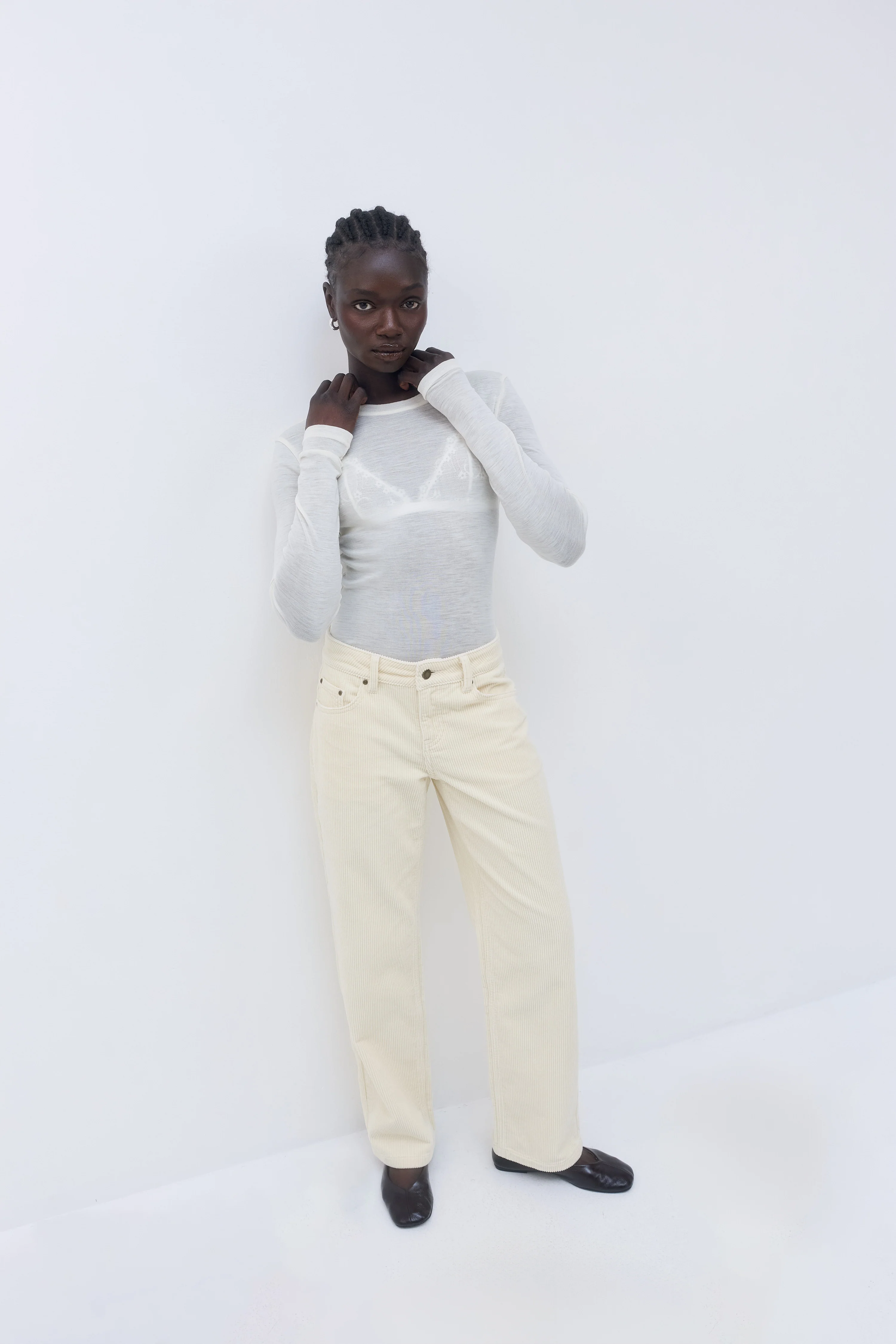 Mid Waist Corduroy Pants - Image 8