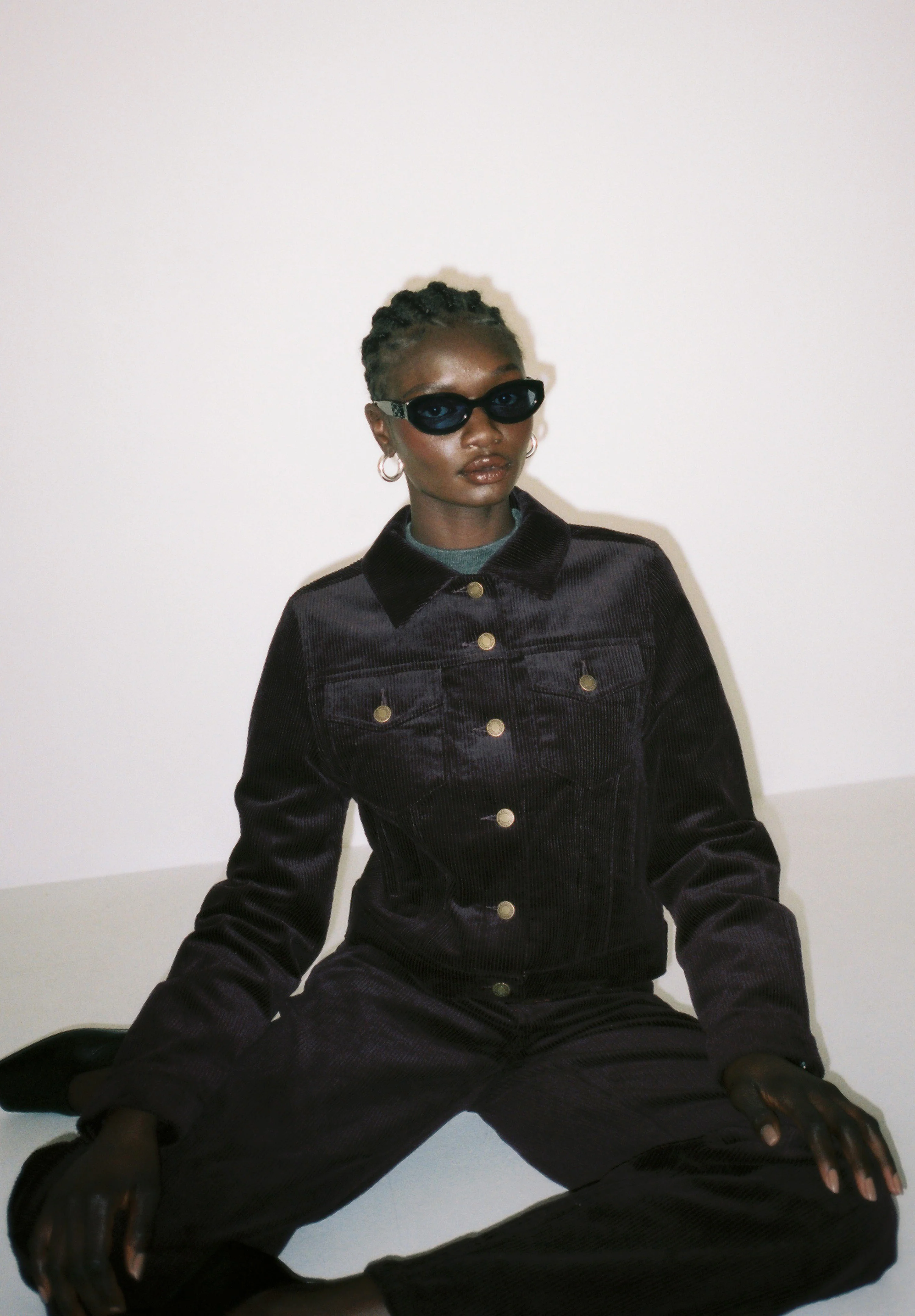 Mid Waist Corduroy Pants - Image 3