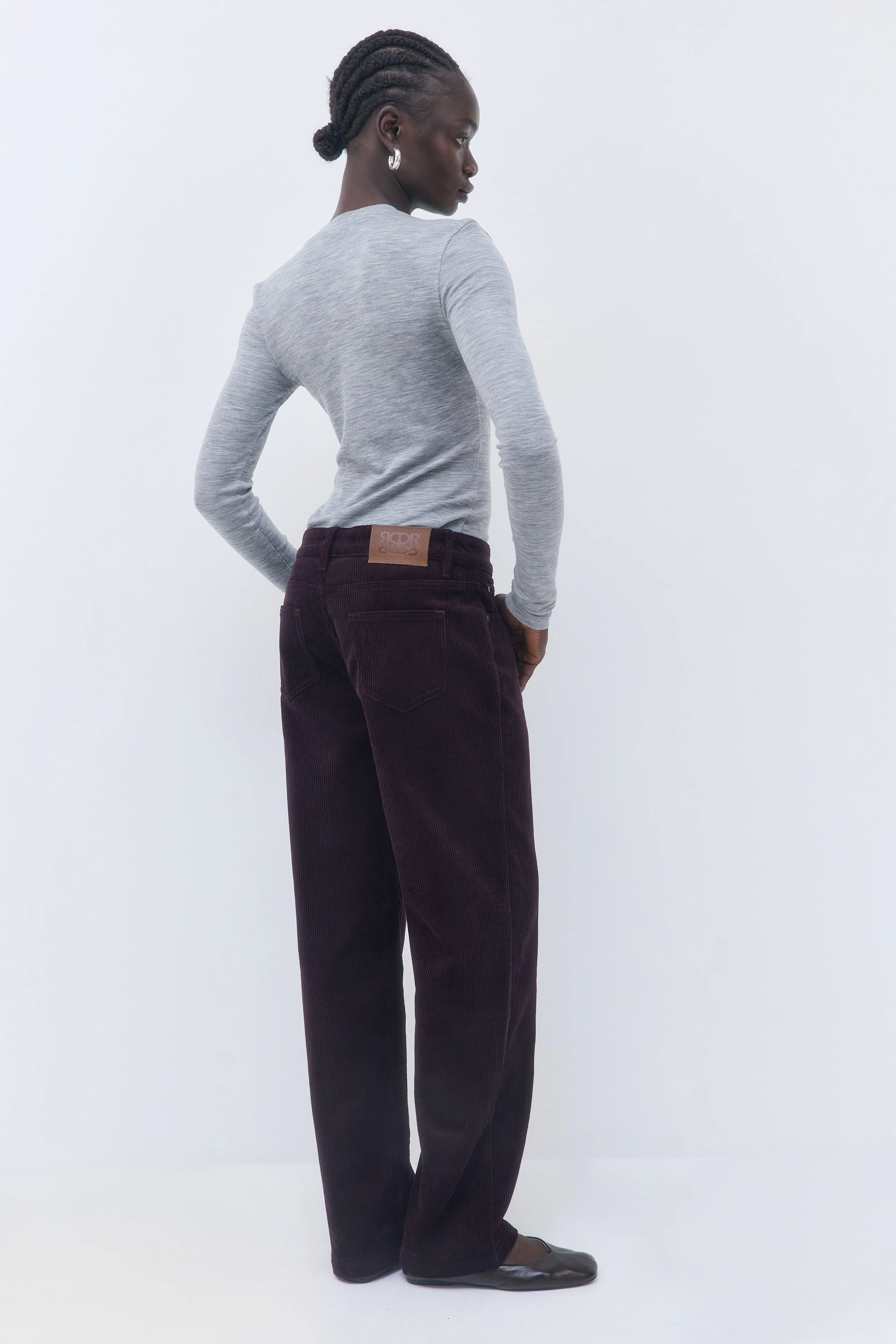 Mid Waist Corduroy Pants - Image 6