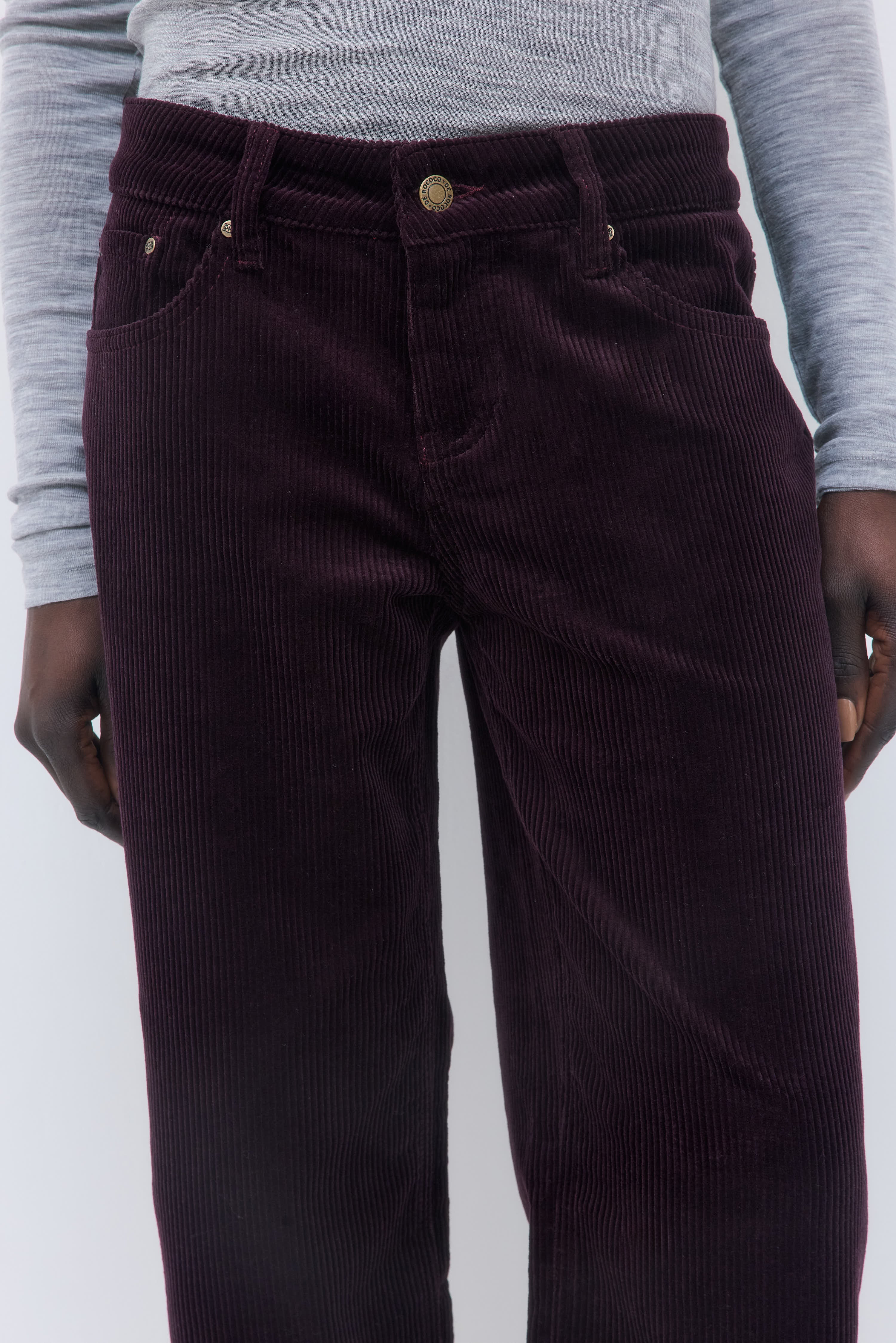 Mid Waist Corduroy Pants - Image 8
