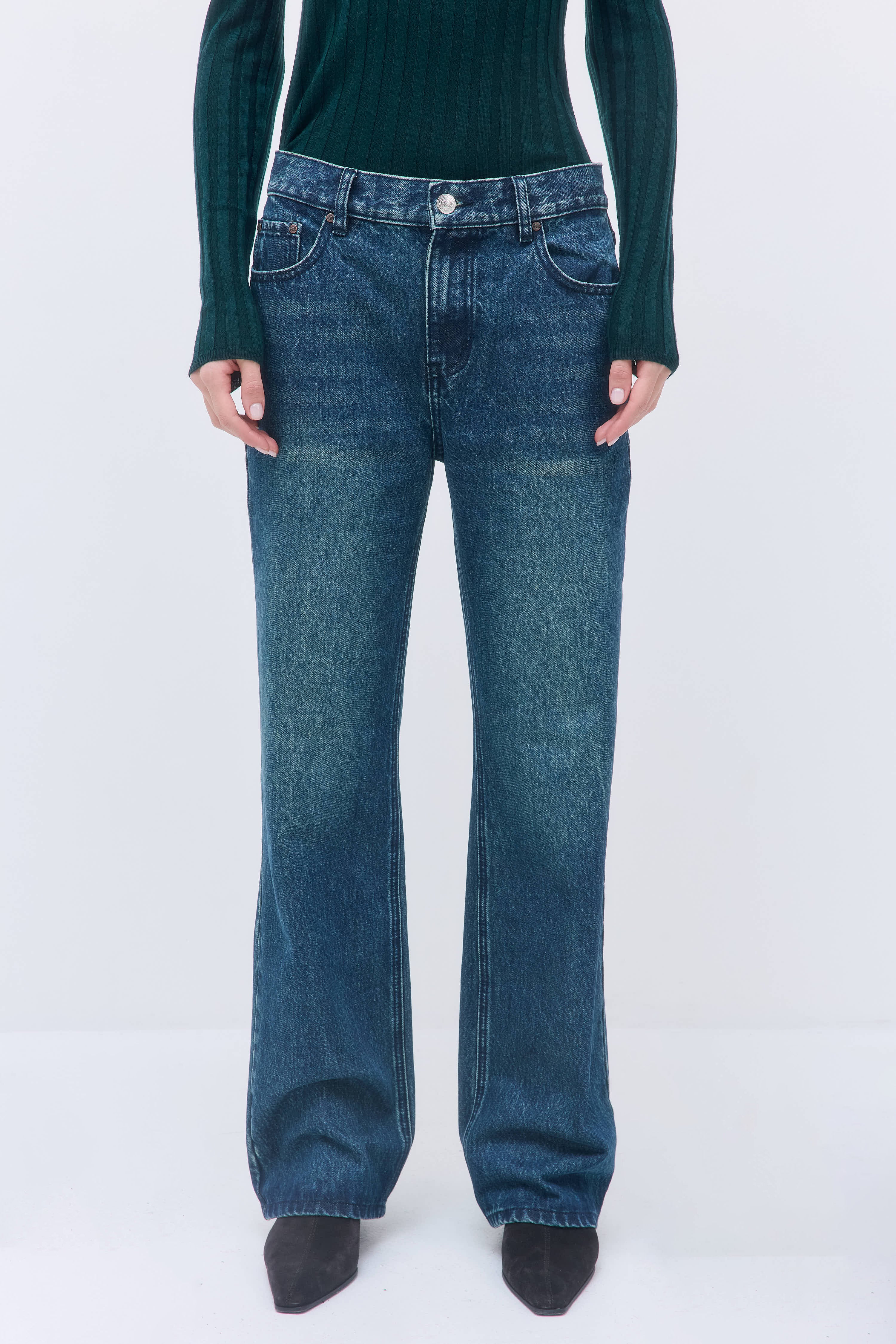 No.11| Mid Rise Full Length Baggy Denim - Image 2