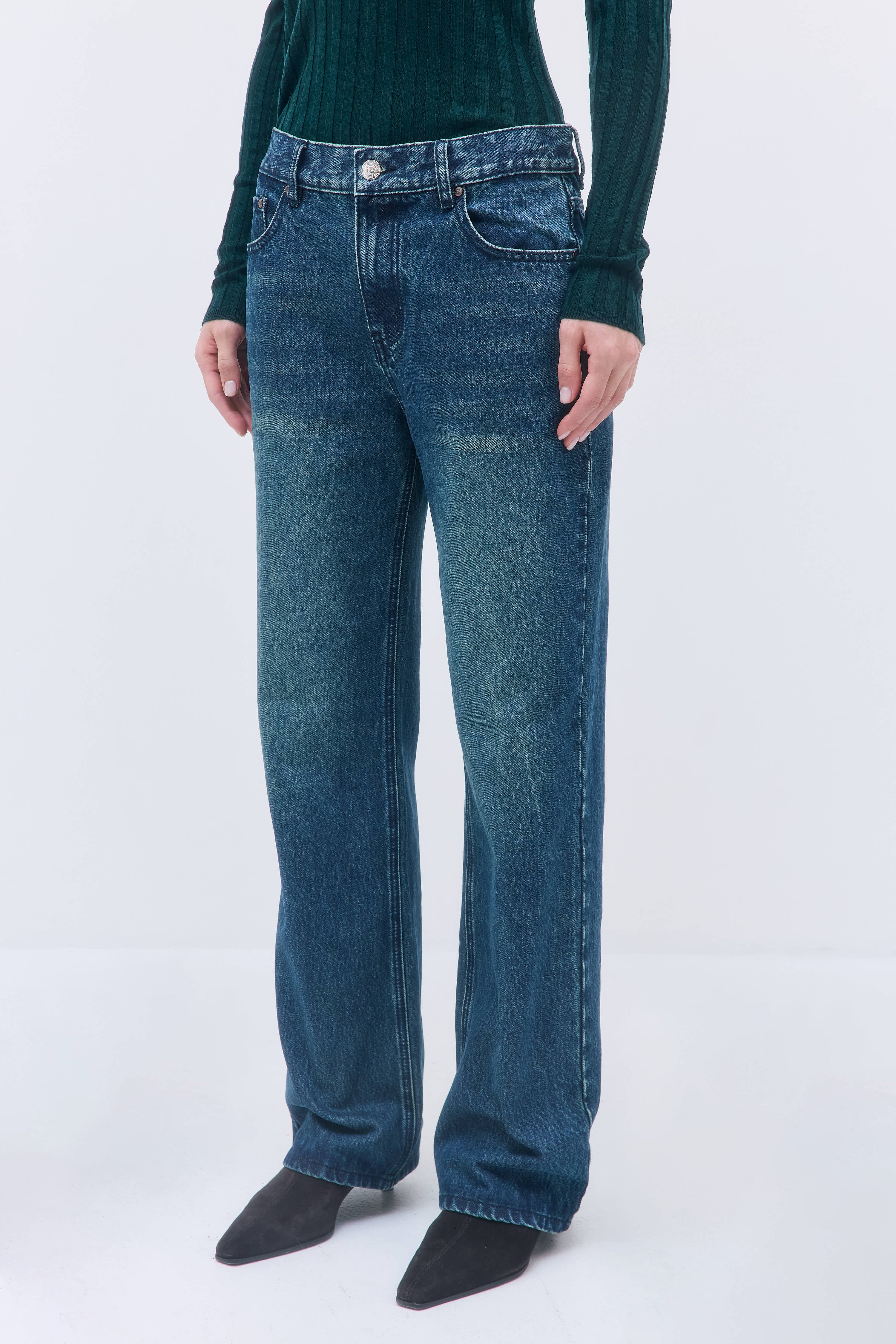 No.11| Mid Rise Full Length Baggy Denim - Image 4