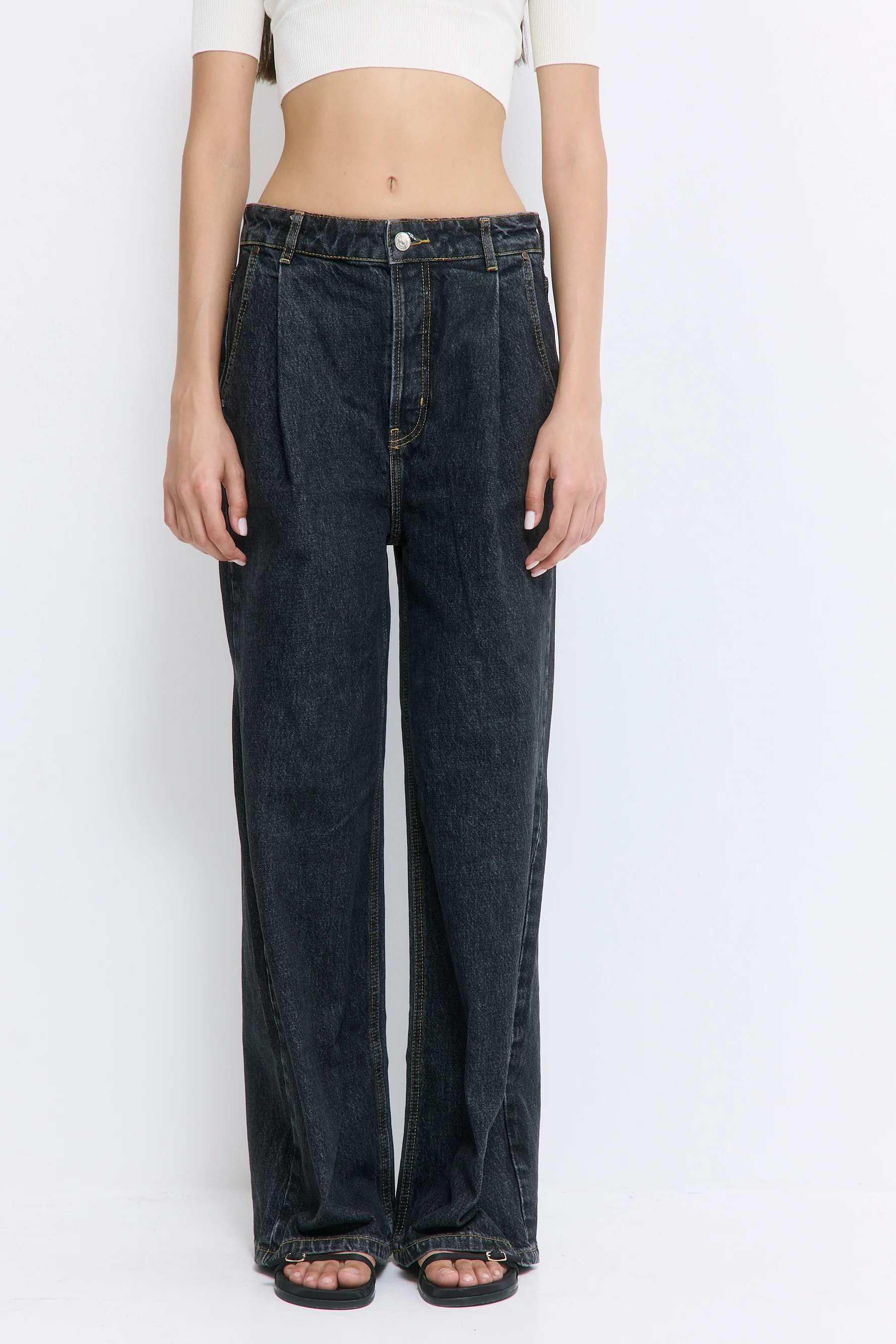 No.12| High Rise Super Wide Denim - Image 2