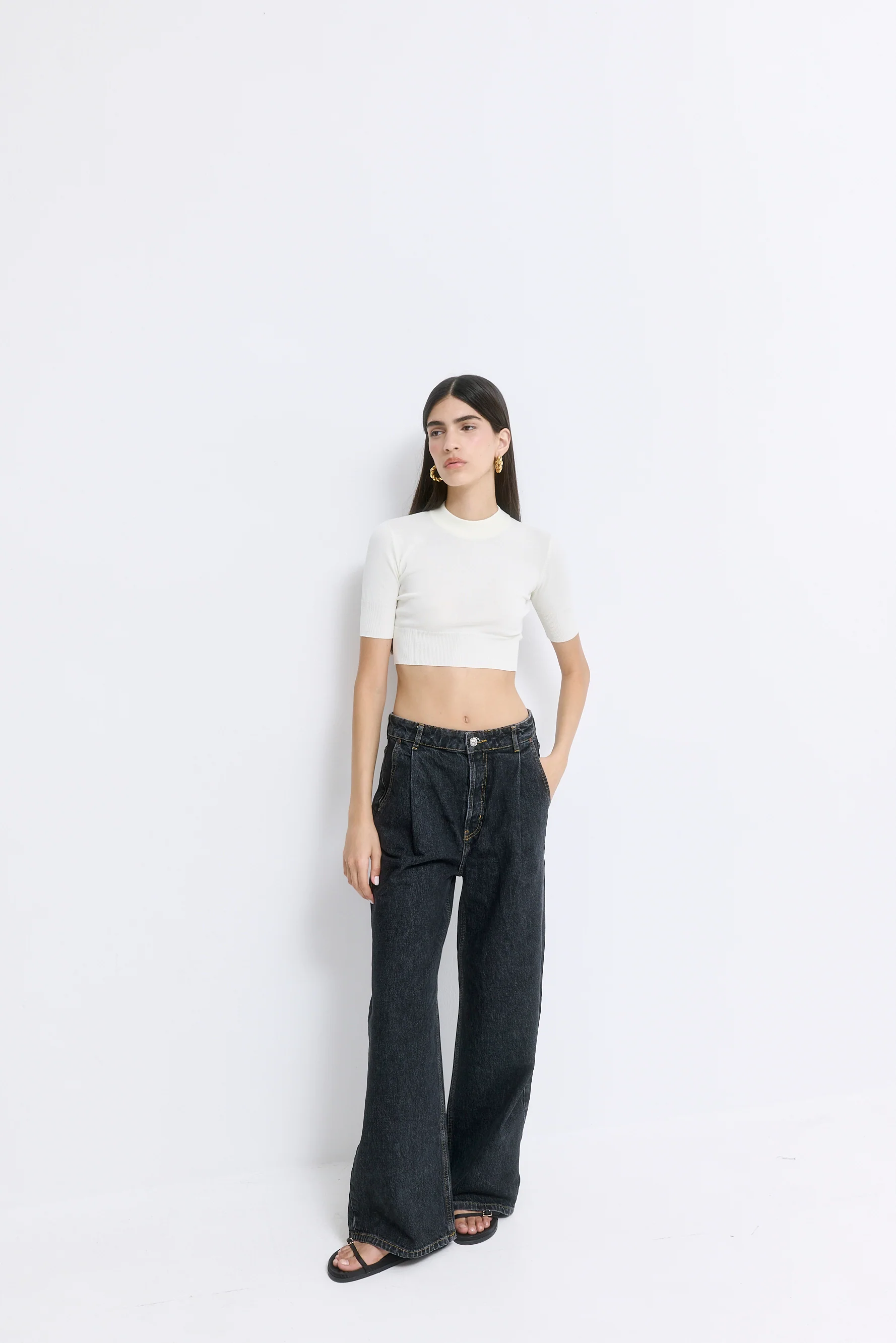 No.12| High Rise Super Wide Denim - Image 3