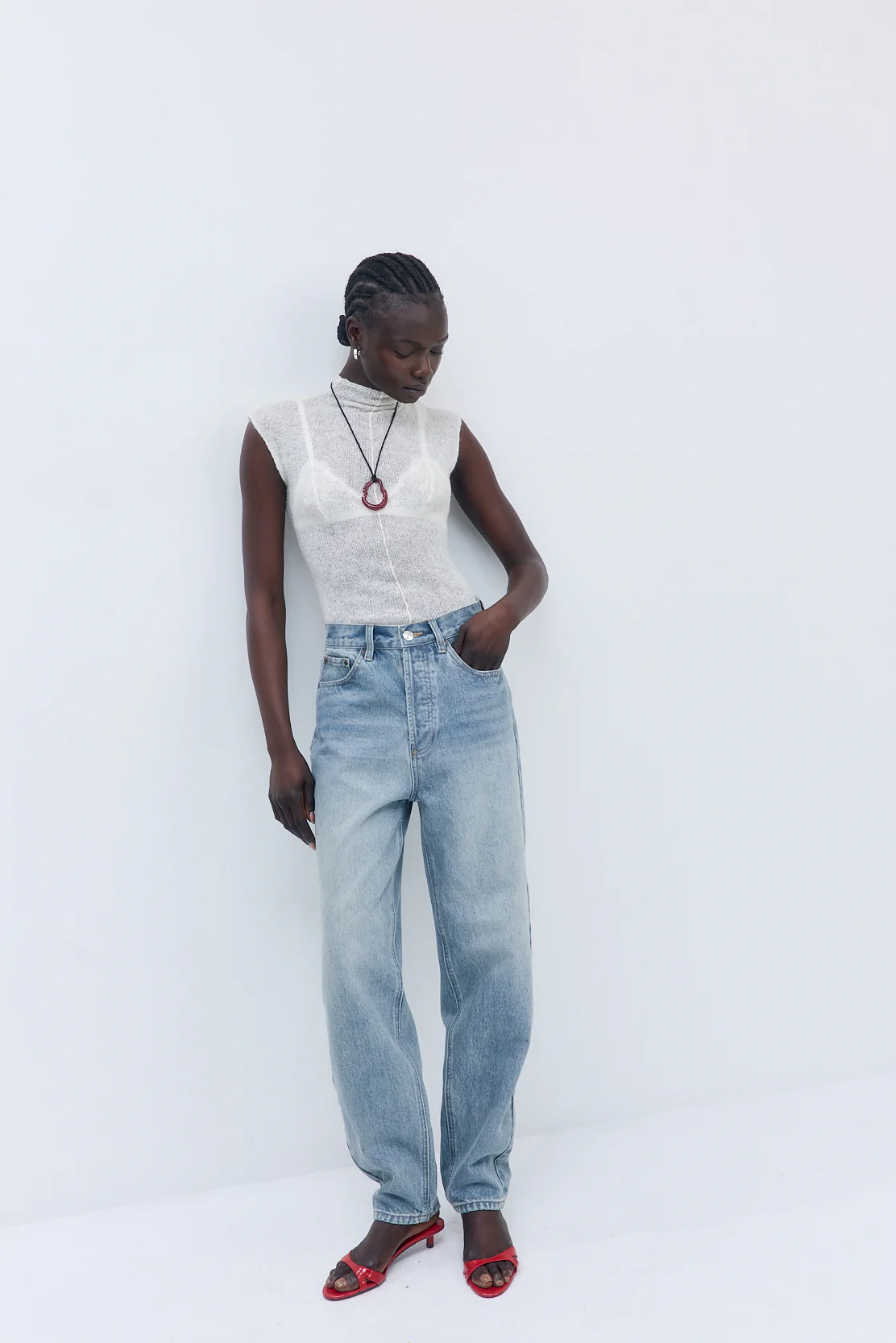 No.13| High Rise Tapered Balloon Denim - Image 3
