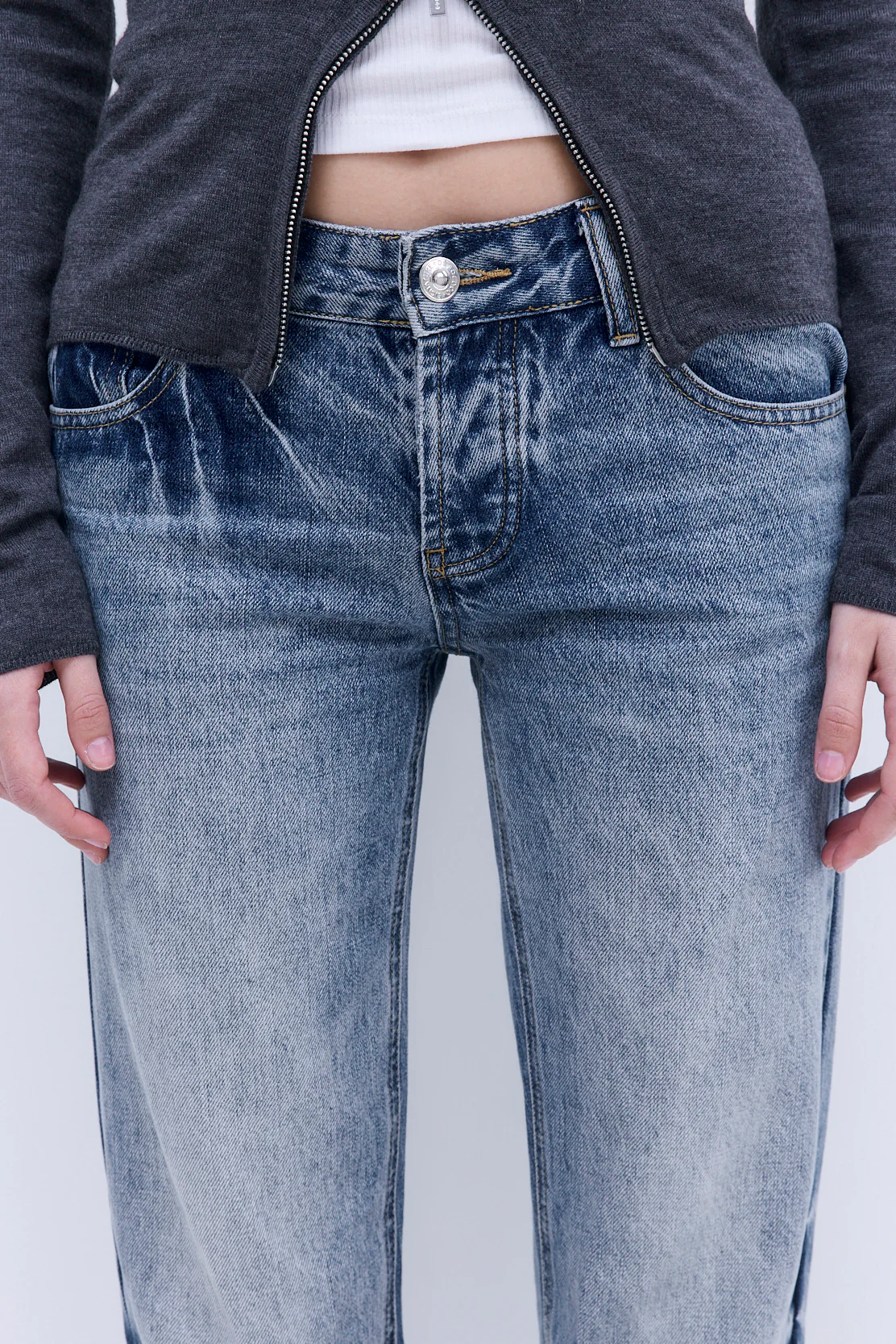 No.15| Low Rise Straight Denim - Image 6