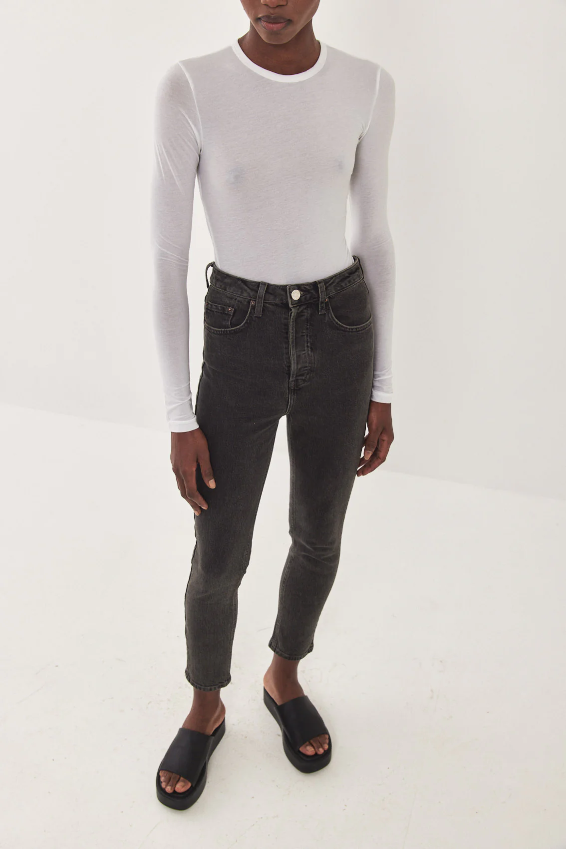 No.4 High Waist Slim Cropped Denim - Image 3