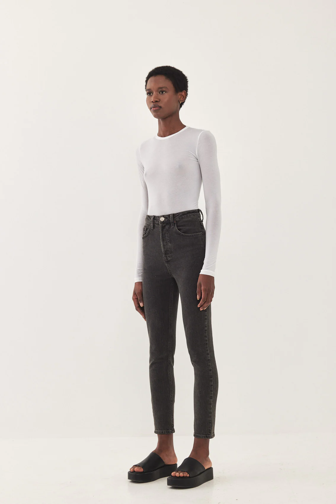 No.4 High Waist Slim Cropped Denim - Image 4