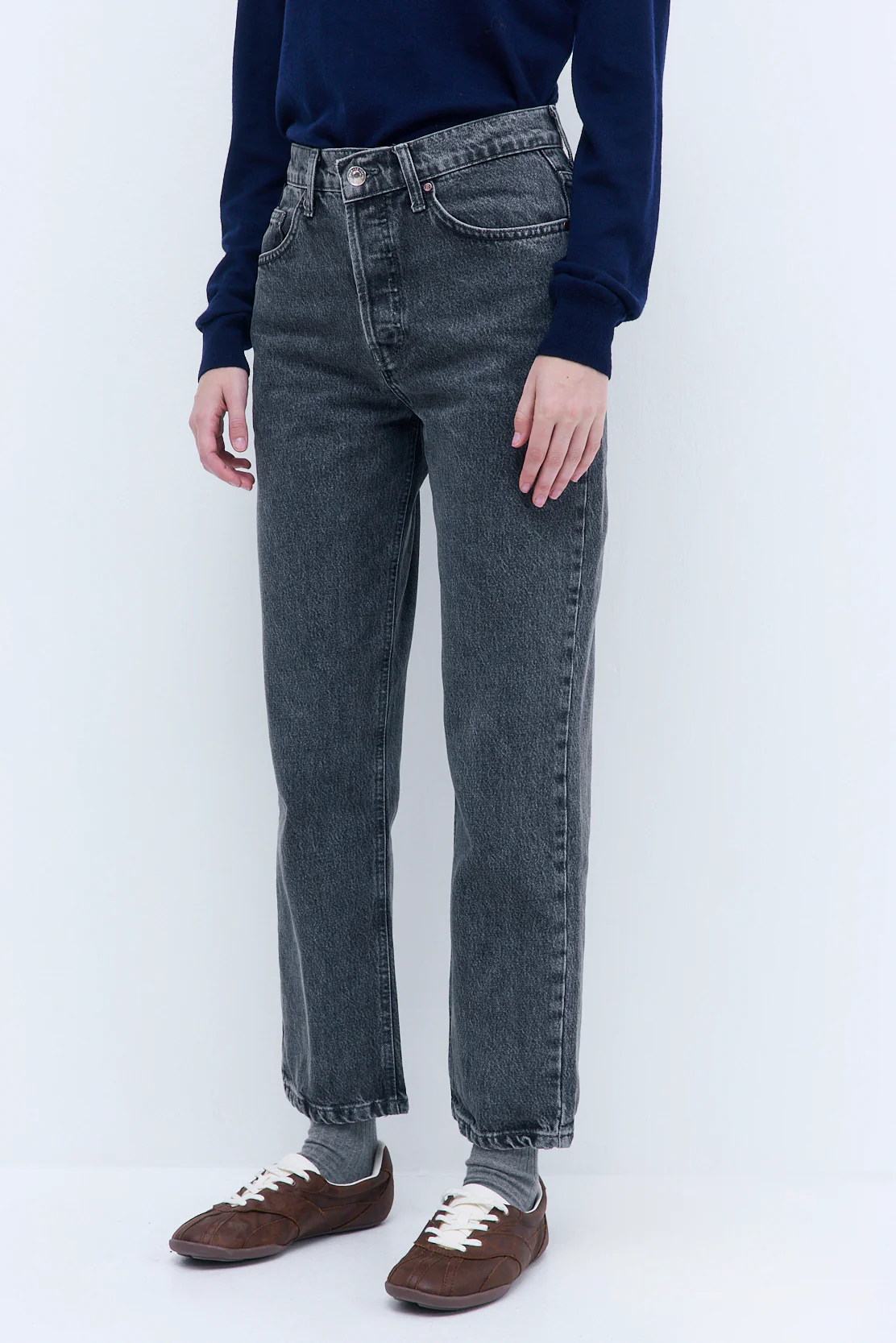No.5| High Waist Straight Cropped Denim - Image 4