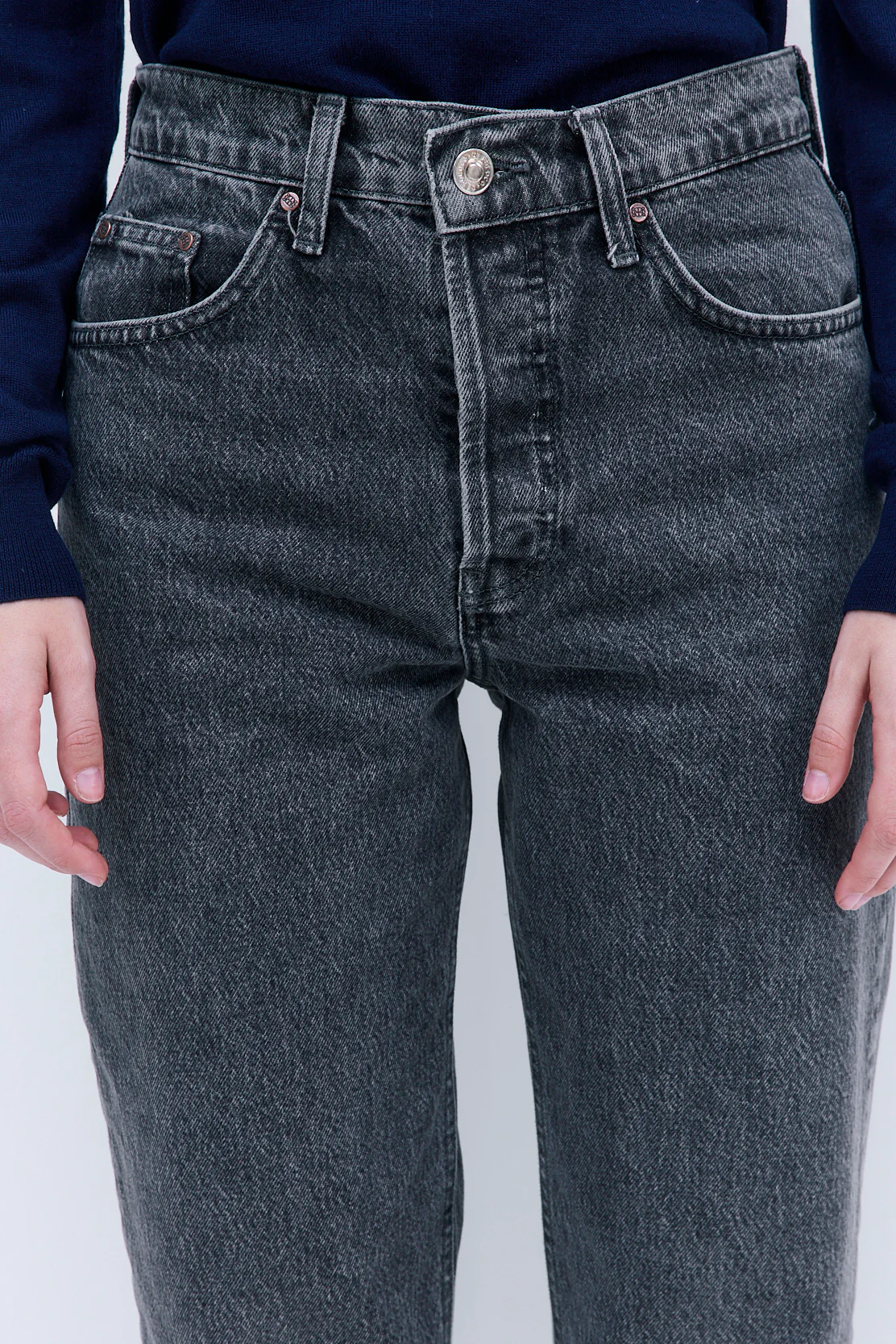 No.5| High Waist Straight Cropped Denim - Image 7