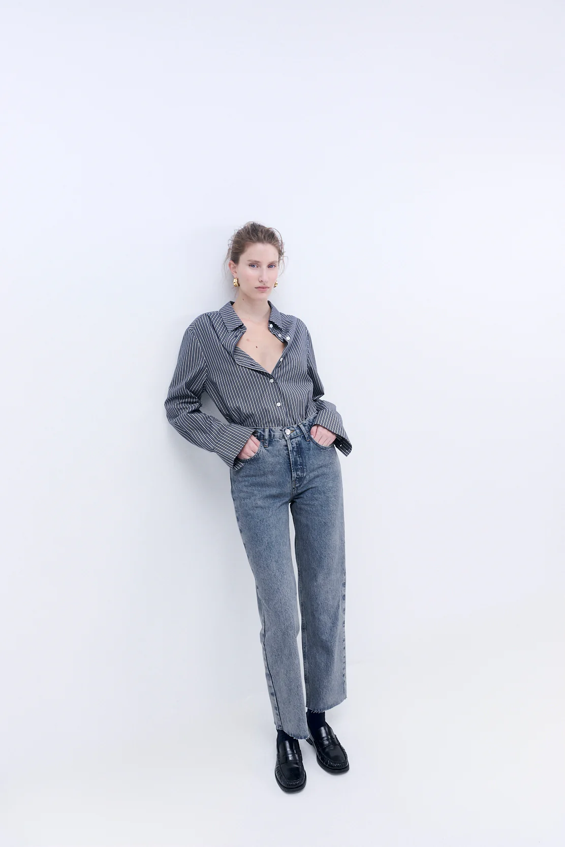 No.5| High Waist Straight Cropped Denim - Image 3