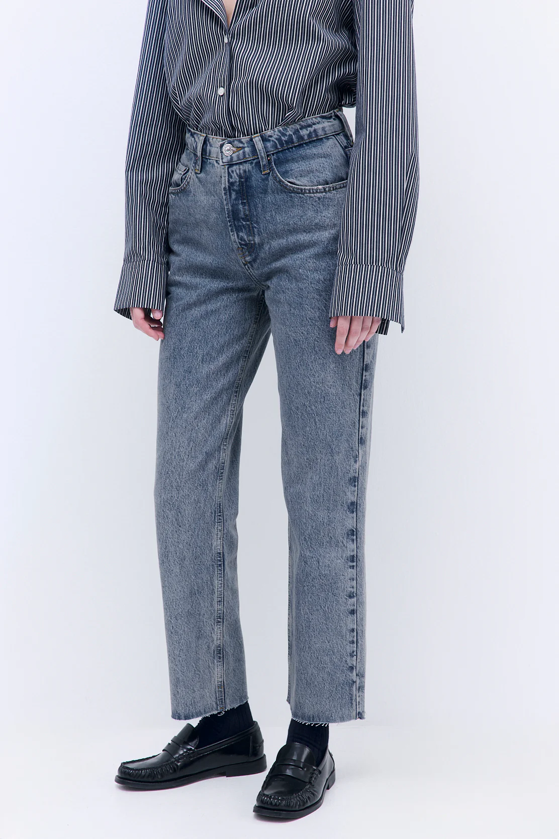 No.5| High Waist Straight Cropped Denim - Image 4