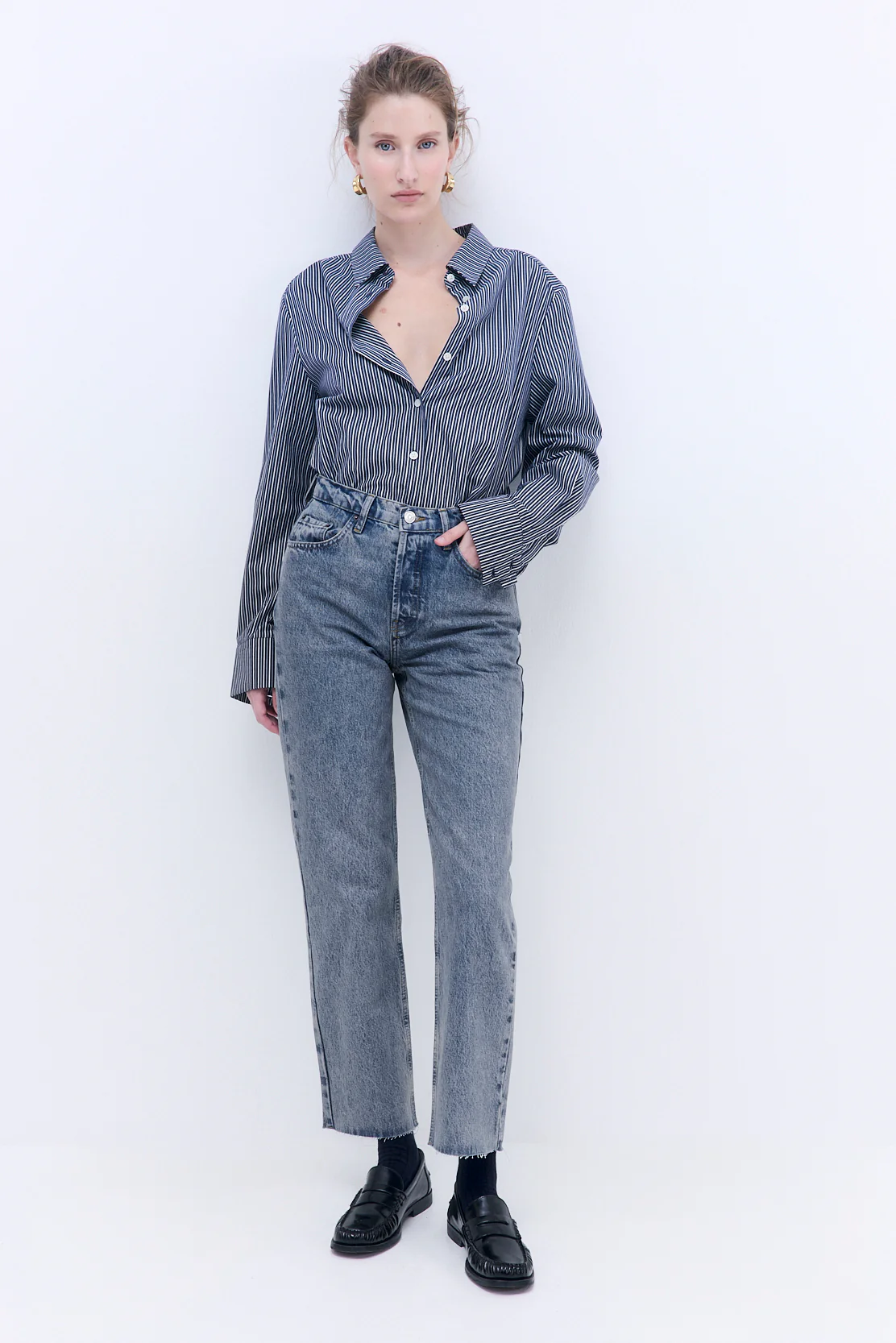 No.5| High Waist Straight Cropped Denim - Image 5