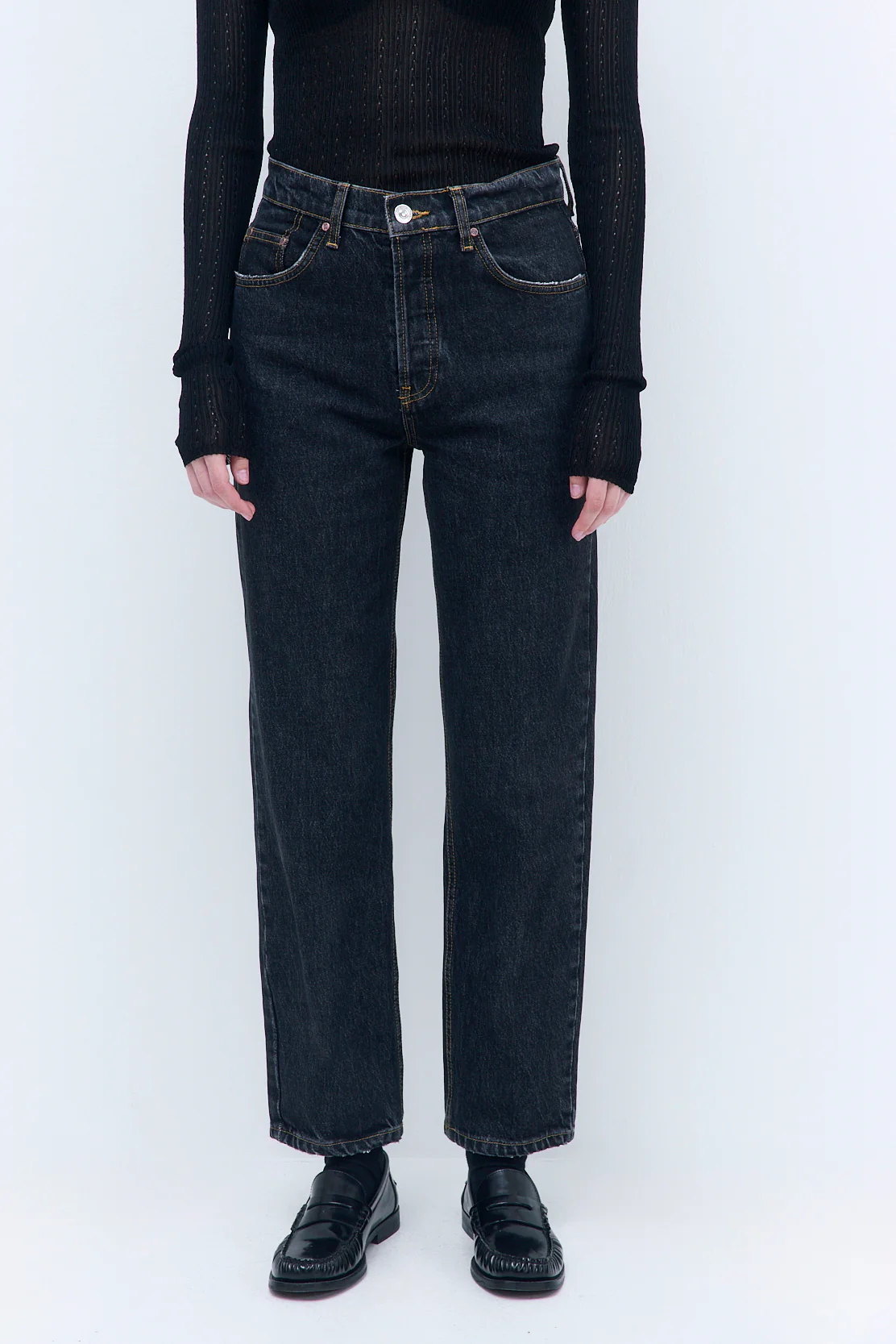 No.5| High Waist Straight Cropped Denim - Image 3