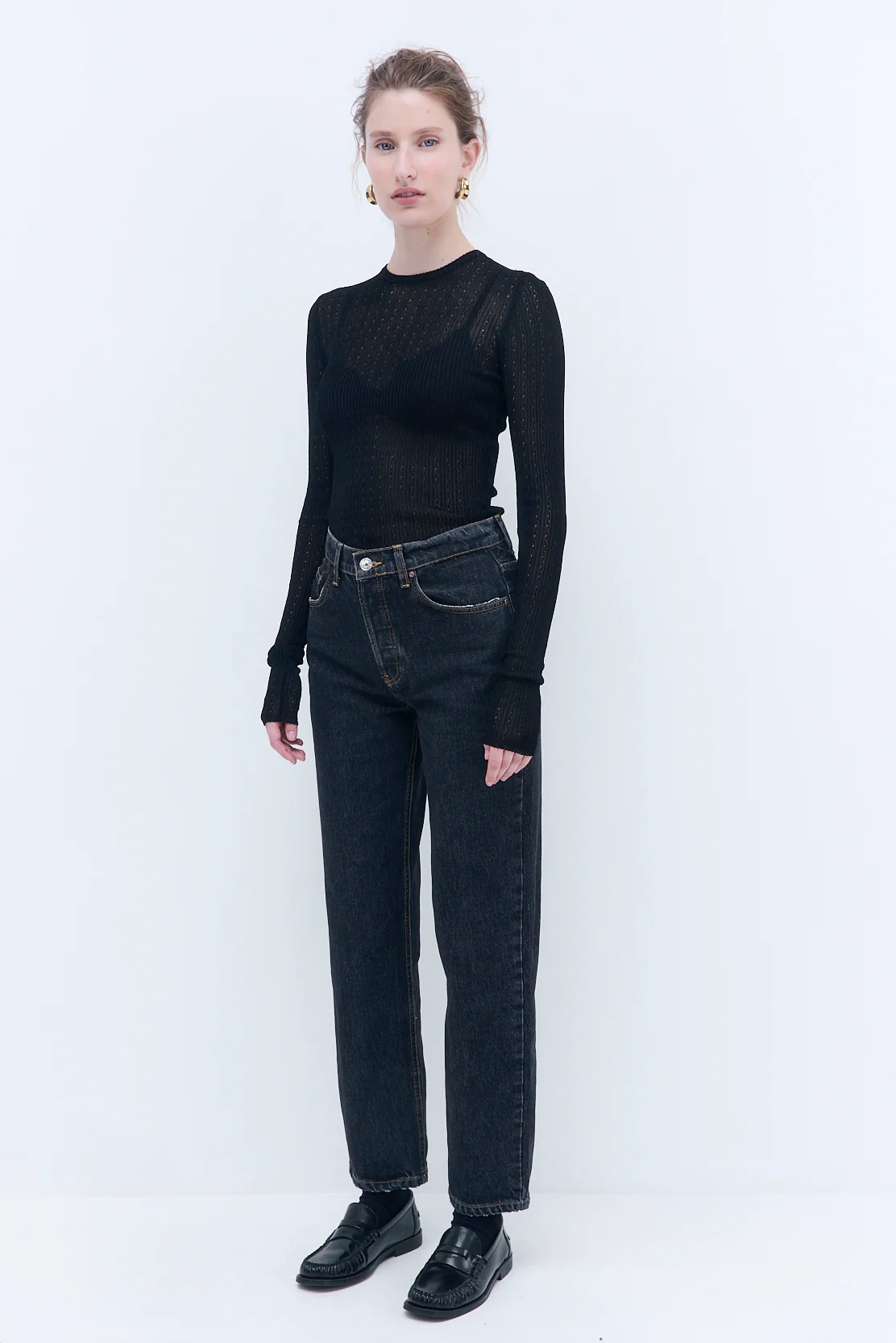 No.5| High Waist Straight Cropped Denim - Image 5